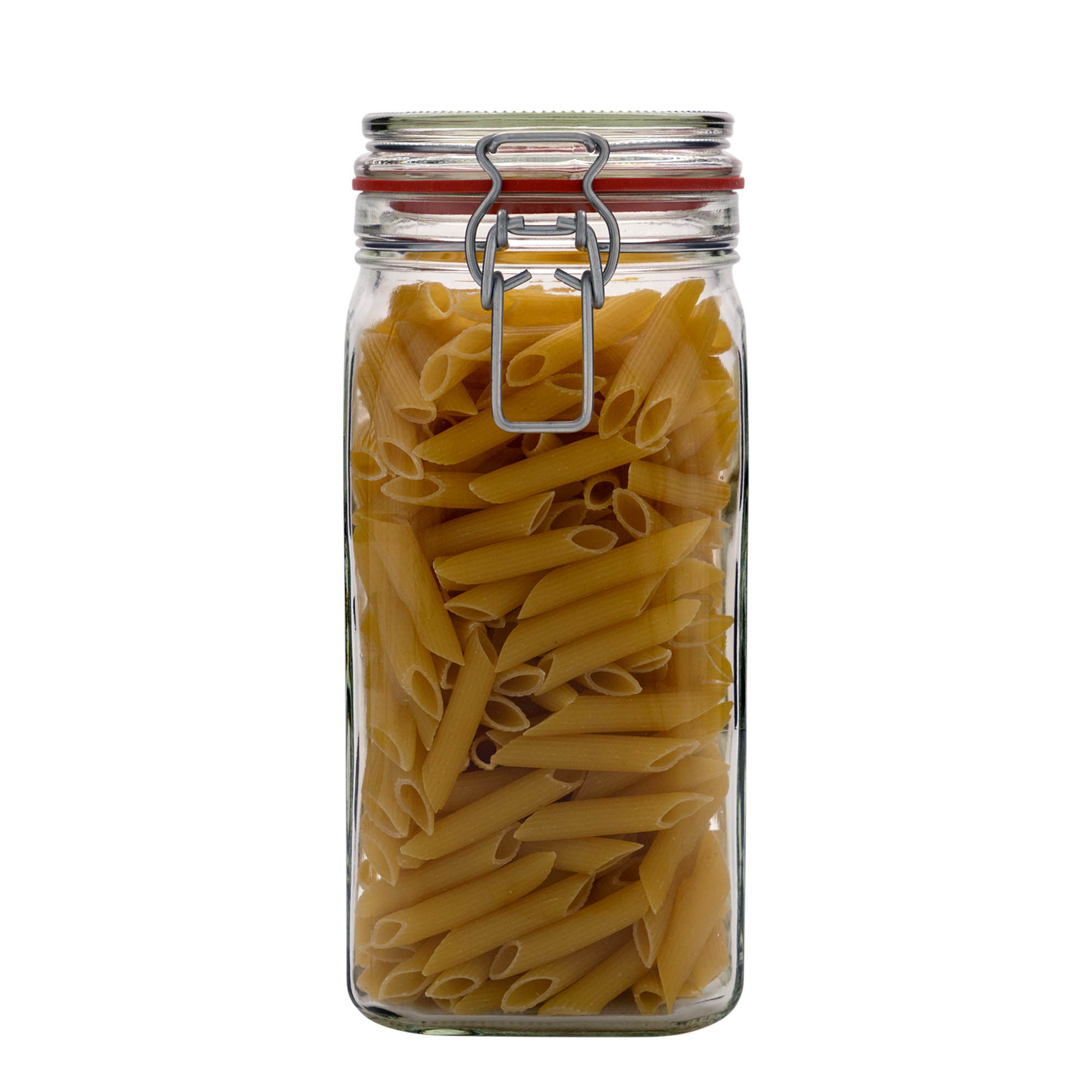 1.540 ml Tel mandallı kavanoz, kare, ağız: tel mandal kapak