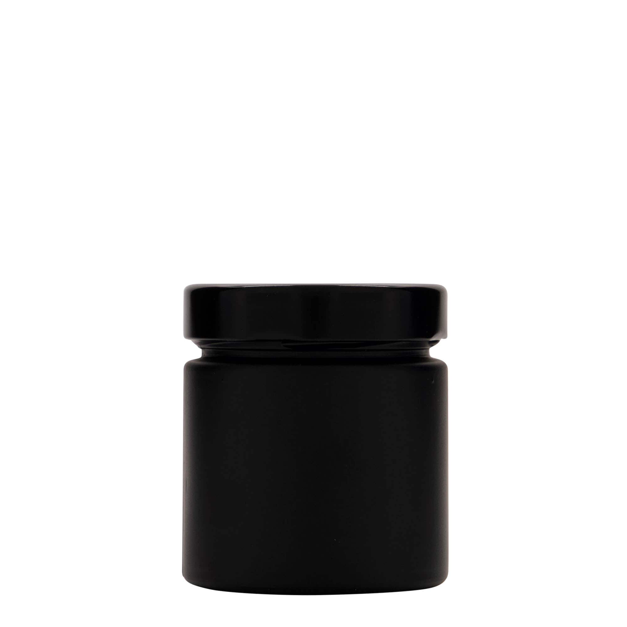 220 ml Yuvarlak Cam 'Aurora', siyah, Ağız: Deep-Twist-Off (DTO 66)