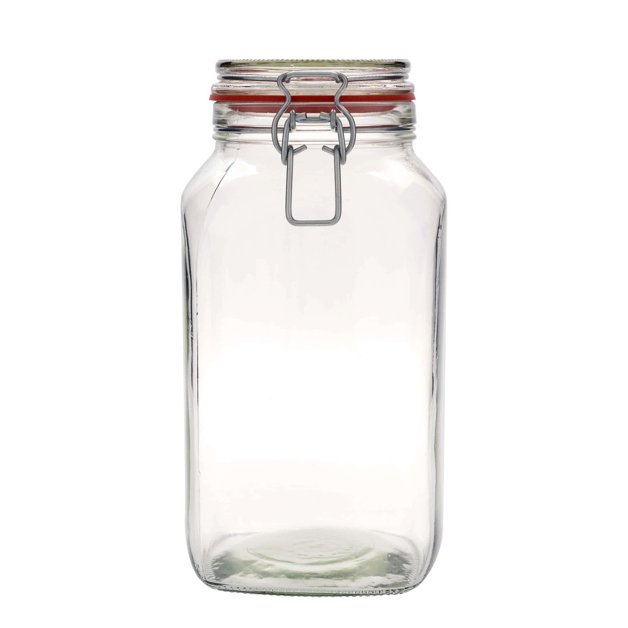2.590 ml Tel Kapatmalı Kavanoz #, kare, ağzı: tel kapatma mekanizmalı