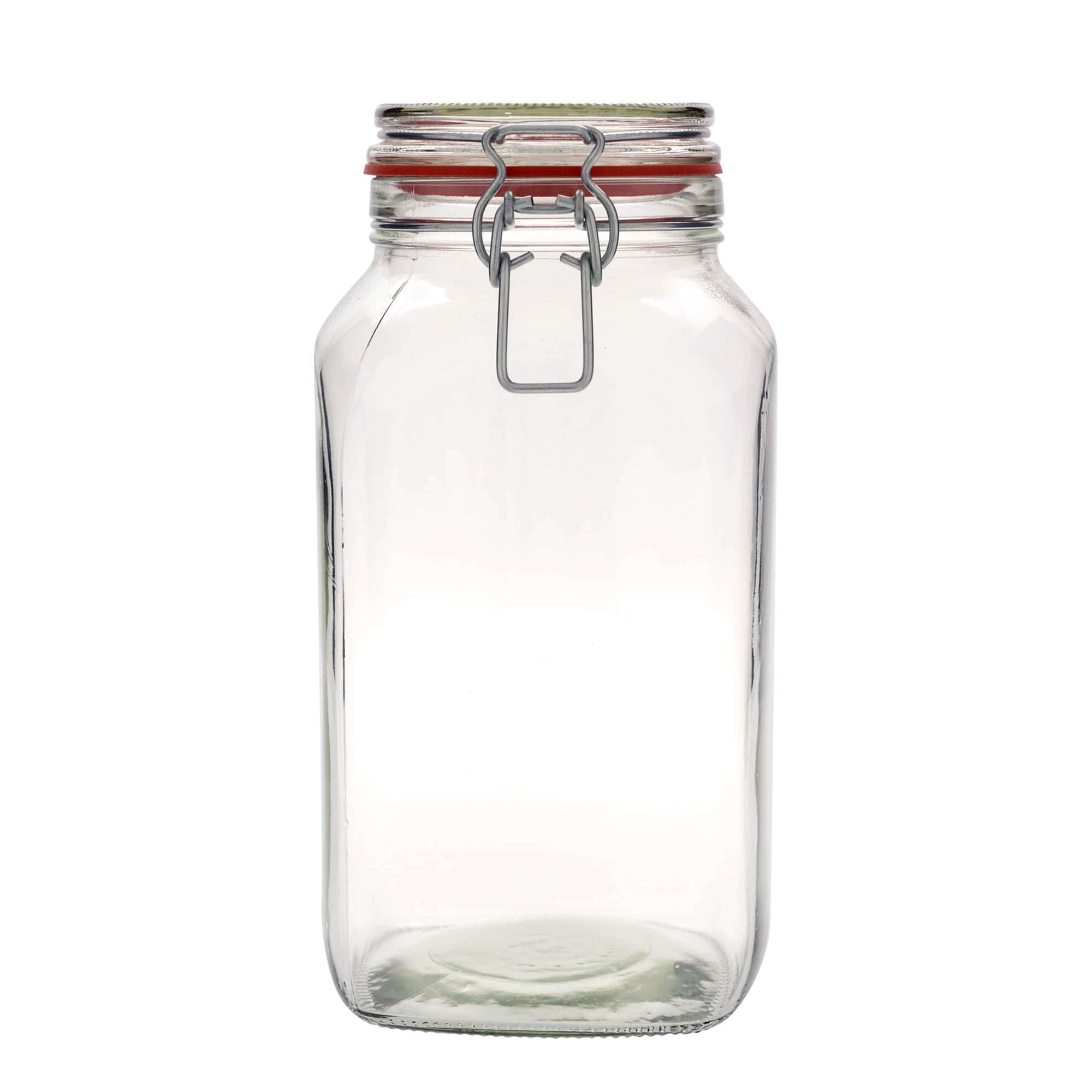 2.590 ml Tel Kapatmalı Kavanoz, kare, ağzı: tel kapatma mekanizmalı