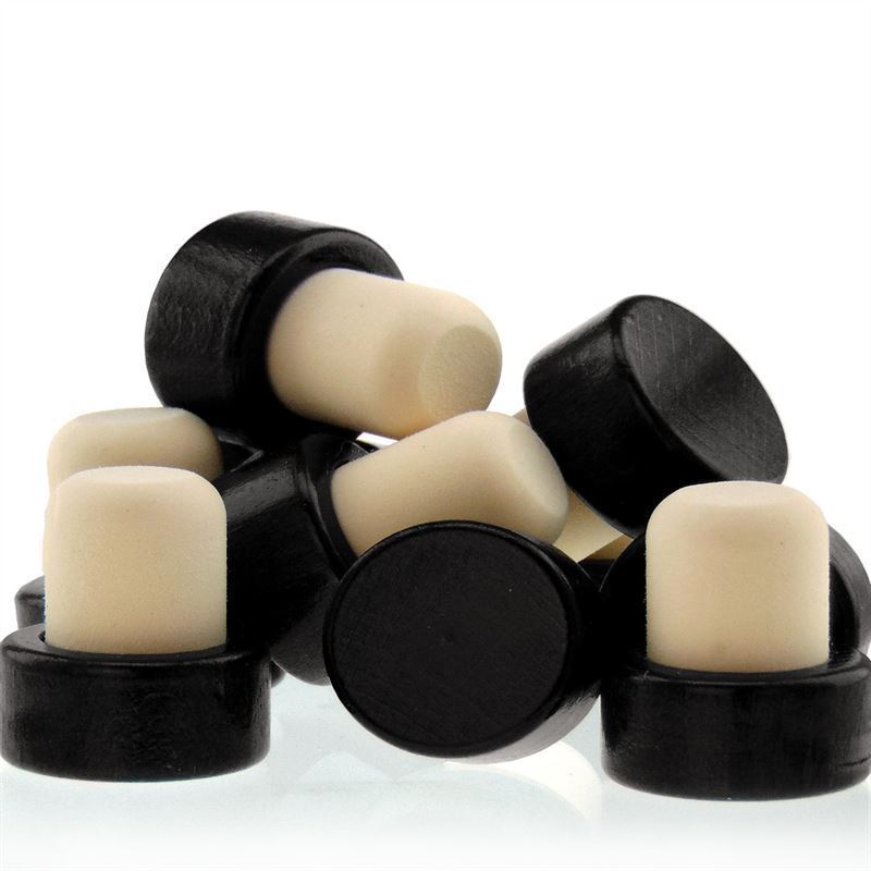 Sap mantar tıpa 19 mm, ahşap/plastik, siyah, ağız için: mantar