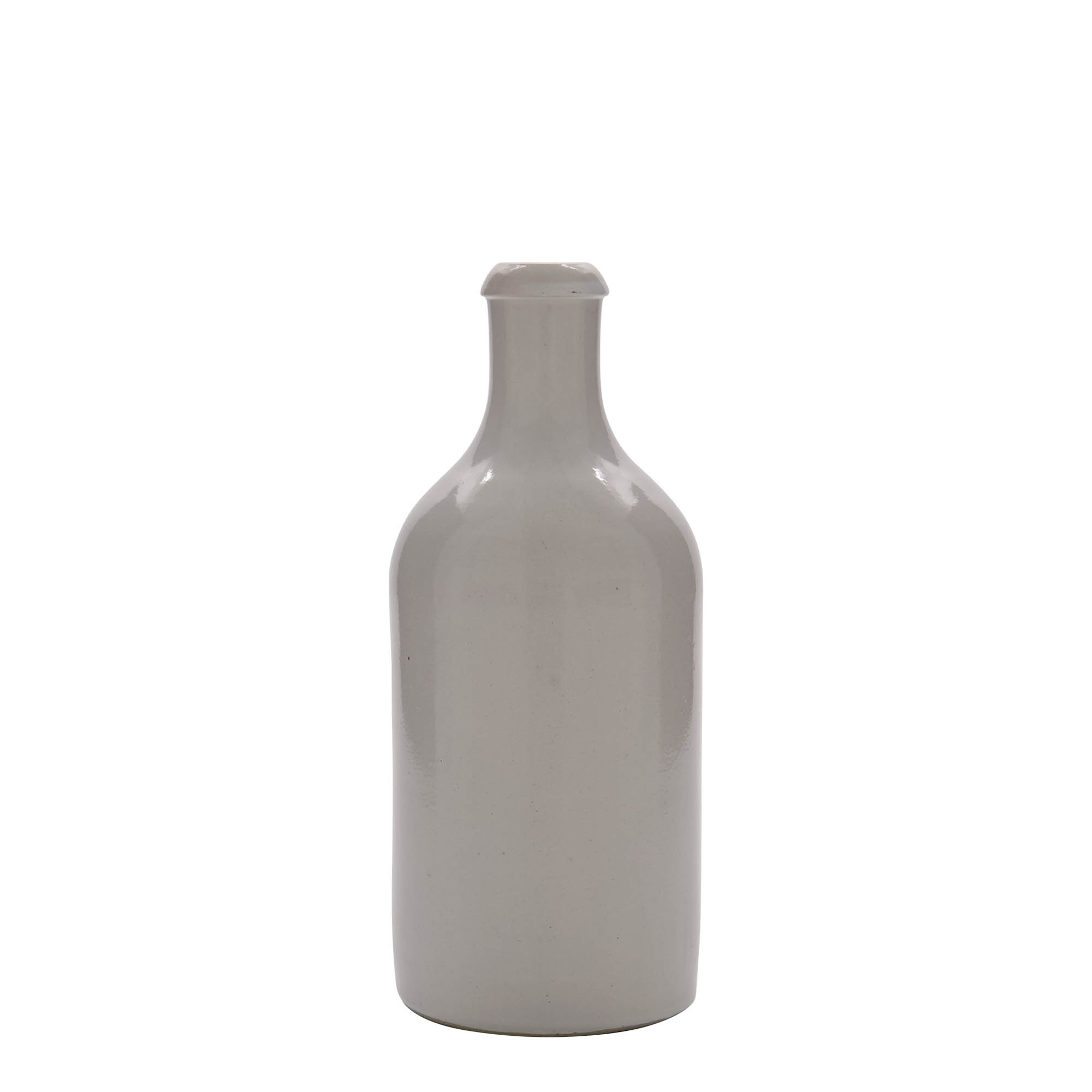 500 ml Toprak testi, taş toprak, beyaz, ağız: mantar