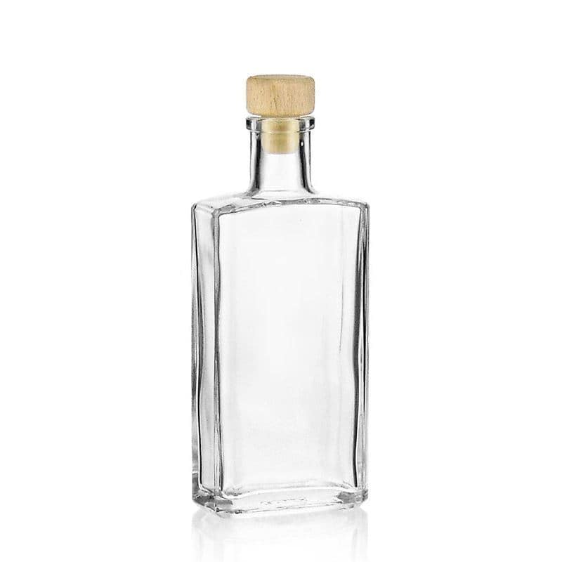 200 ml cam şişe 'Shiny', dikdörtgen, ağız: mantar