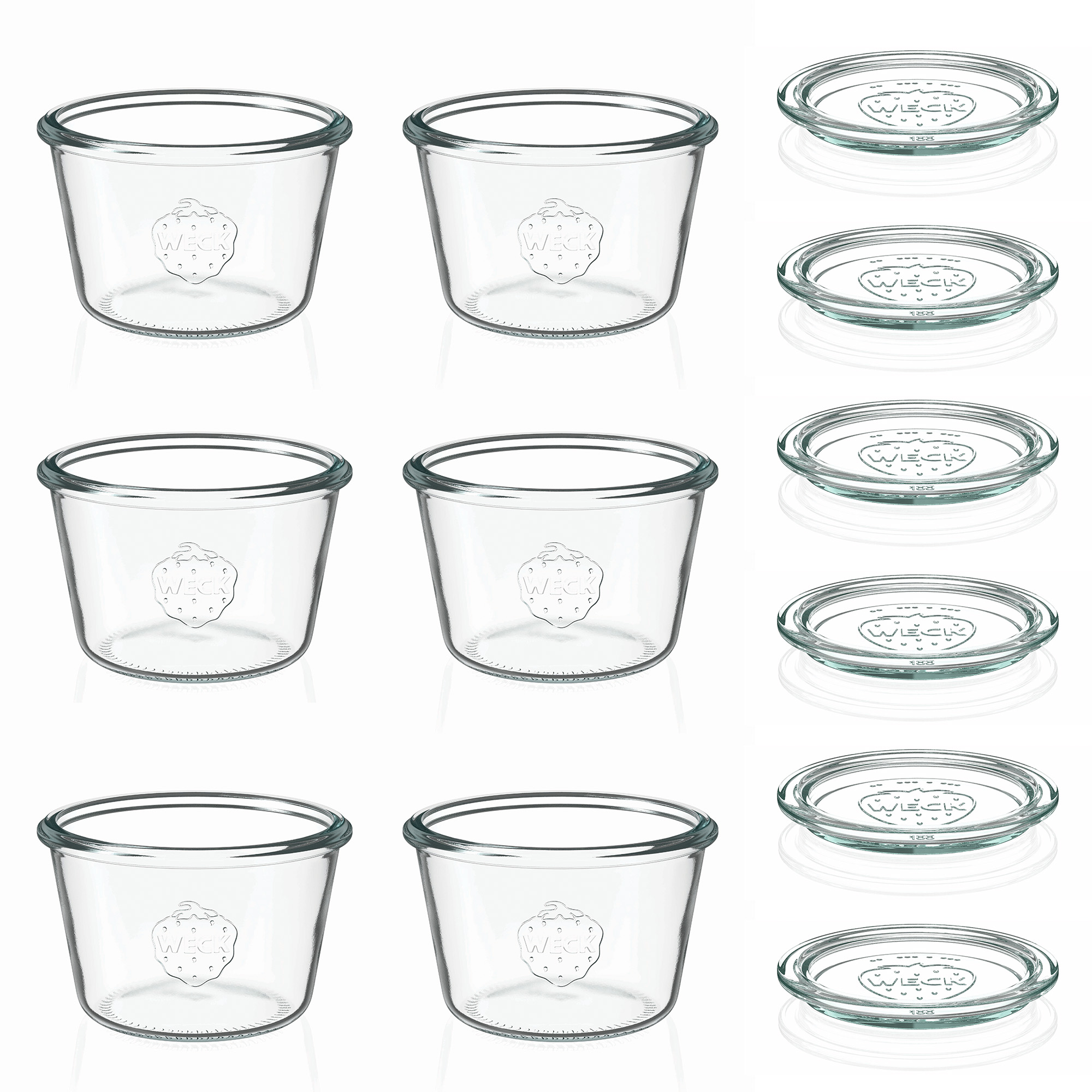 6x 370 ml WECK kavanoz cam kapaklı RR 100