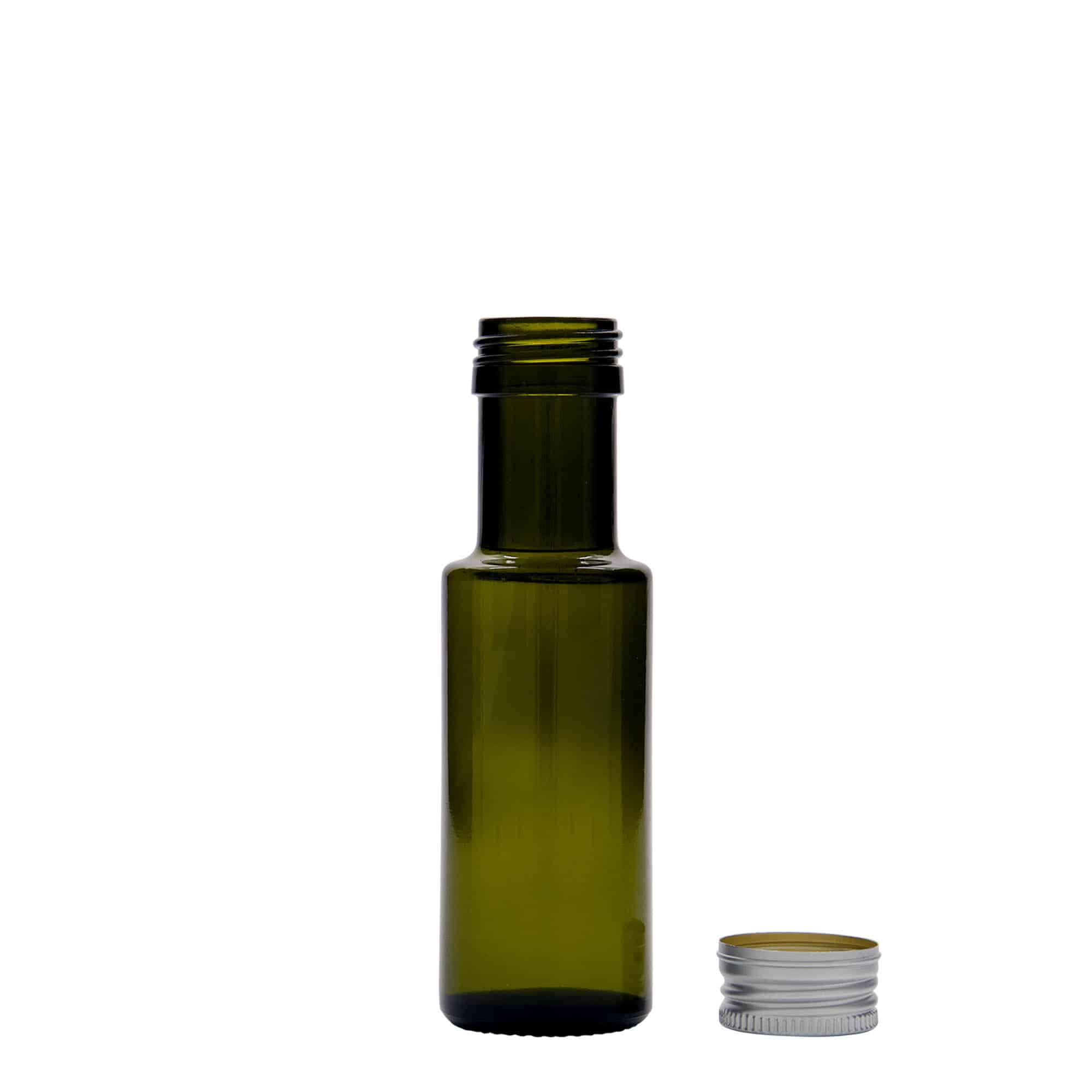 100 ml cam şişe 'Dorica', antik yeşil, ağız: PP 31,5