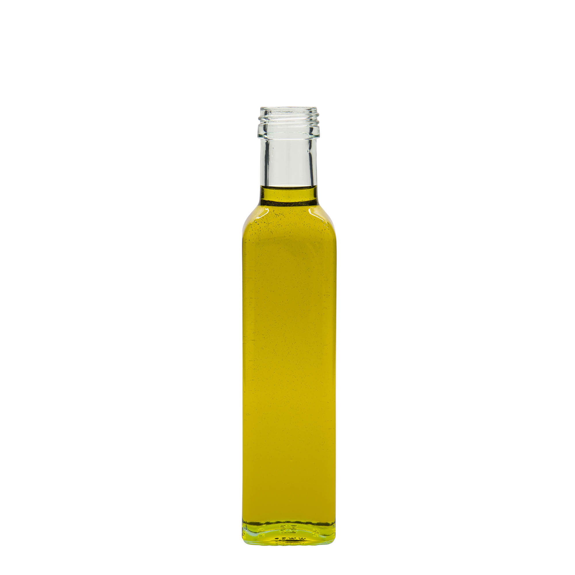 250 ml Cam şişe 'Marasca', kare, ağız: PP 31,5