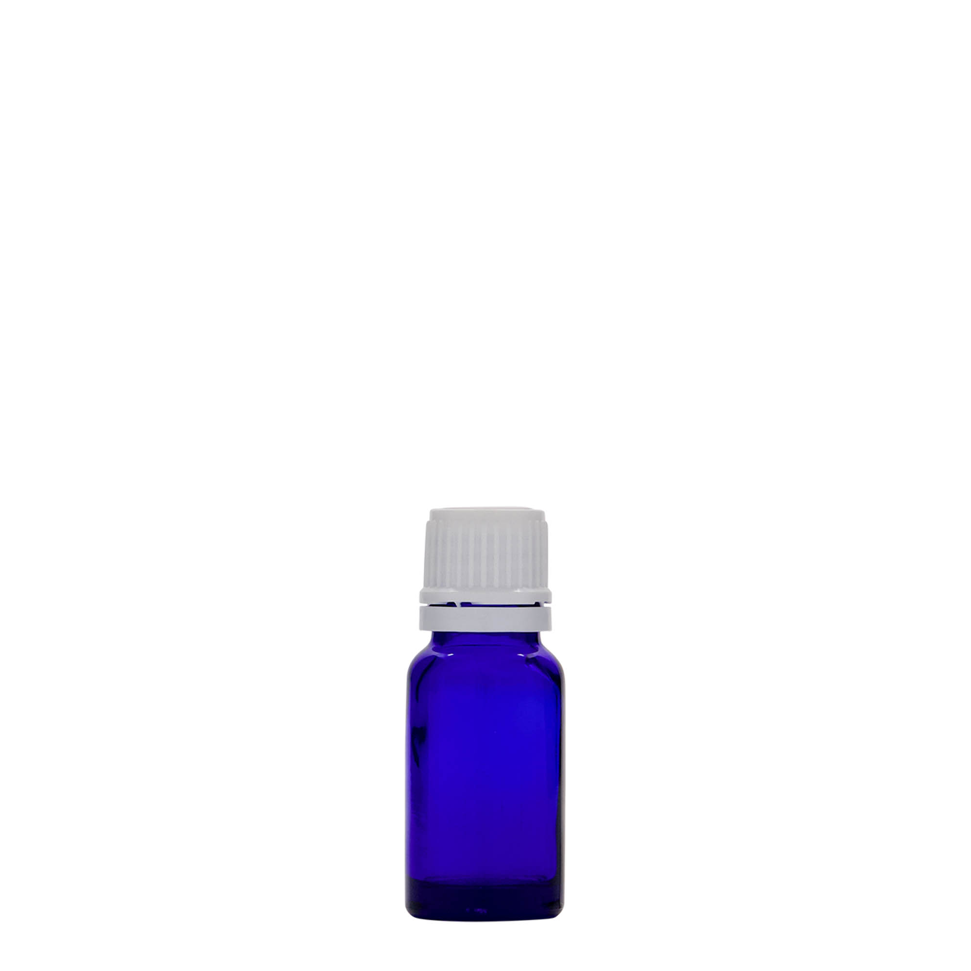 10 ml tıbbi şişe, cam, kraliyet mavisi, ağız: DIN 18