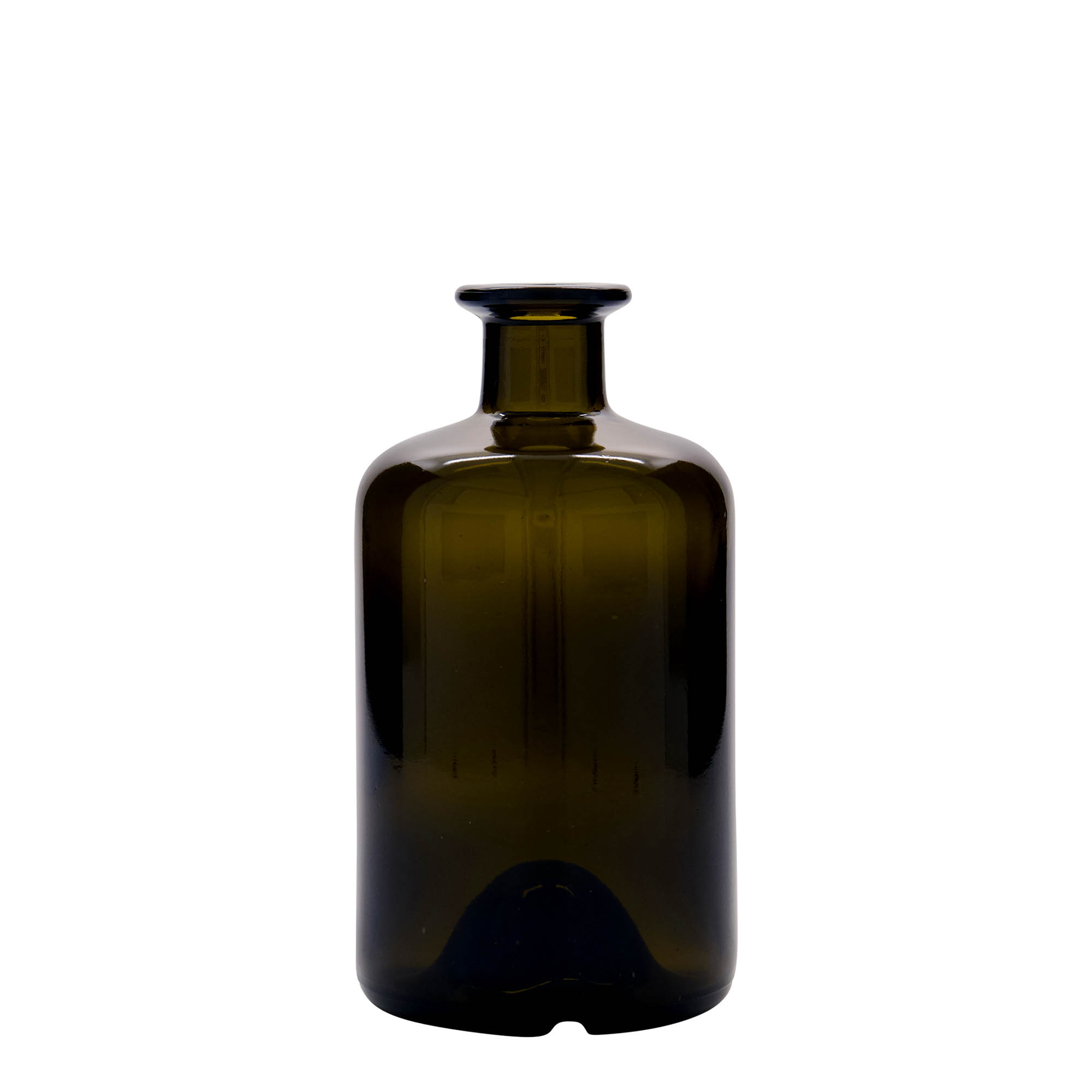500 ml eczacı cam şişesi, antik yeşil, ağız: mantar