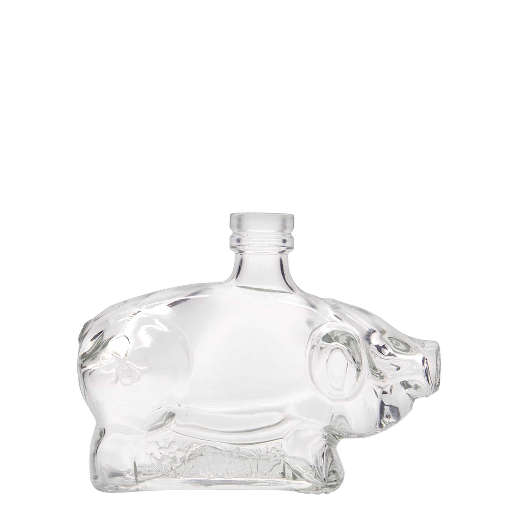 200 ml Cam şişe 'Şans Domuzu', Ağız: Mantar 200 ml Cam şişe 'Şans Domuzu', Ağız: Mantar