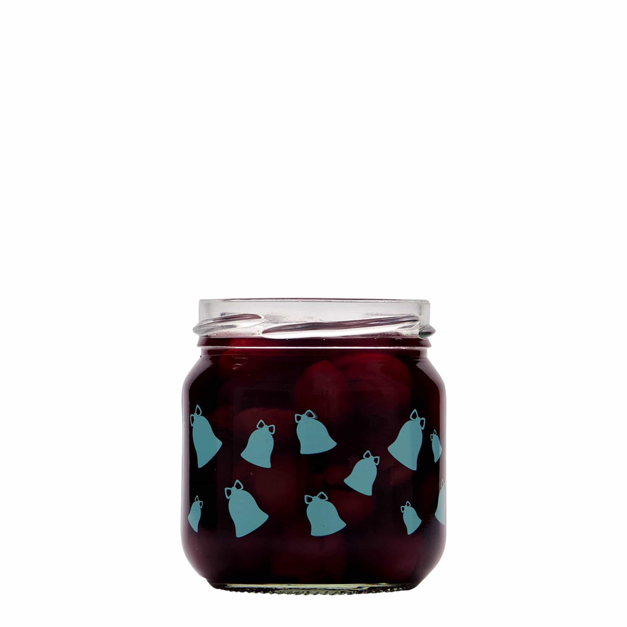 212 ml Yuvarlak cam, Motif: Çan, Çan sesi, Ağız: Twist-Off (TO 66)