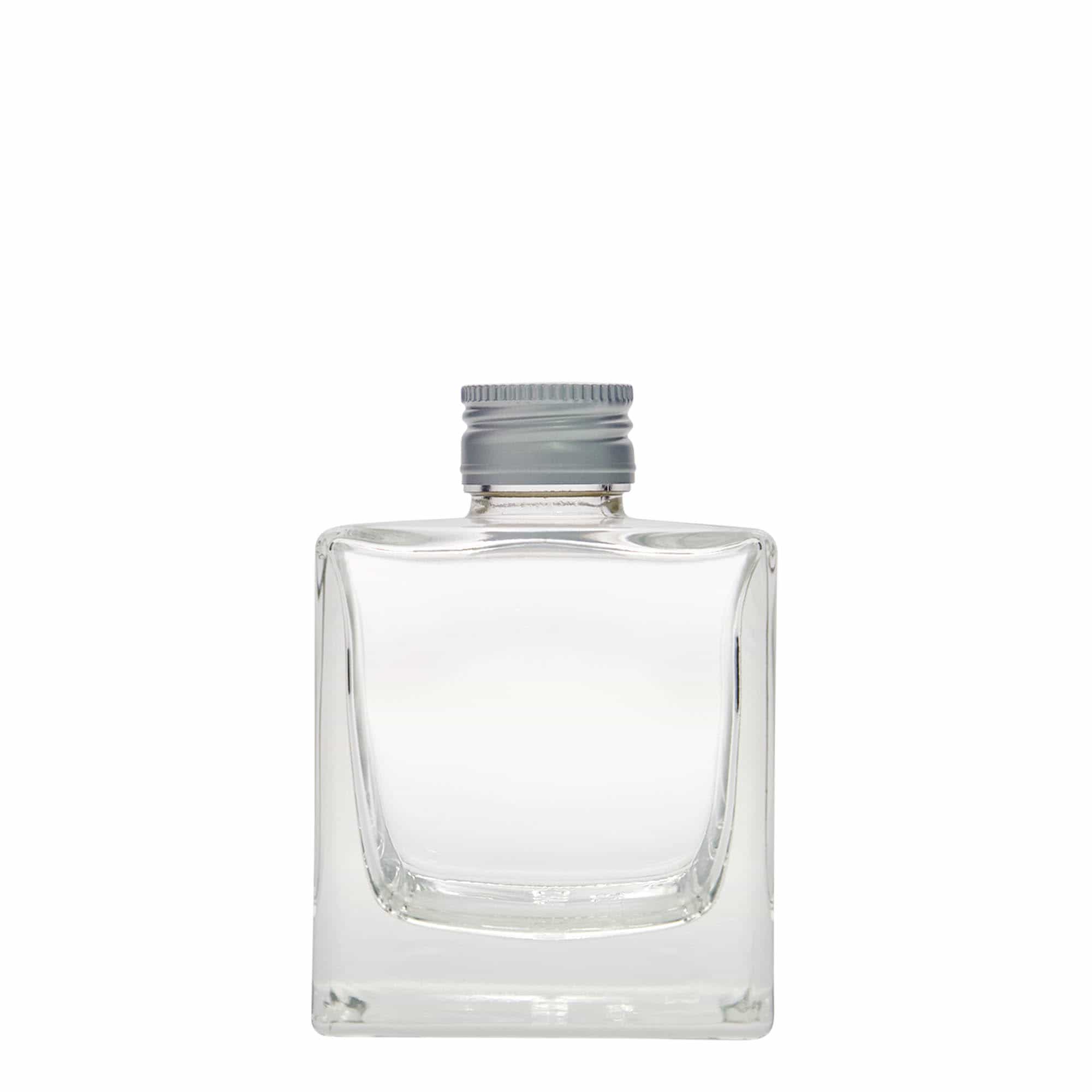 200 ml Cam şişe 'Cube', kare, ağız: PP 28
