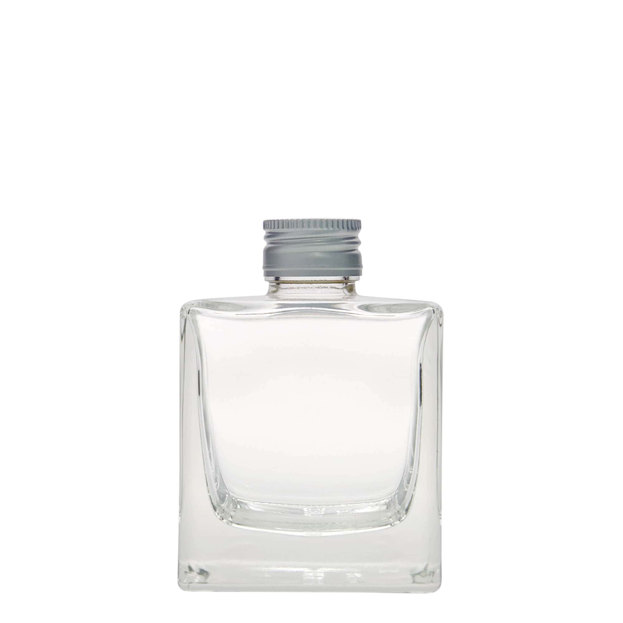 200 ml Cam şişe 'Cube', kare, ağız: PP 28
