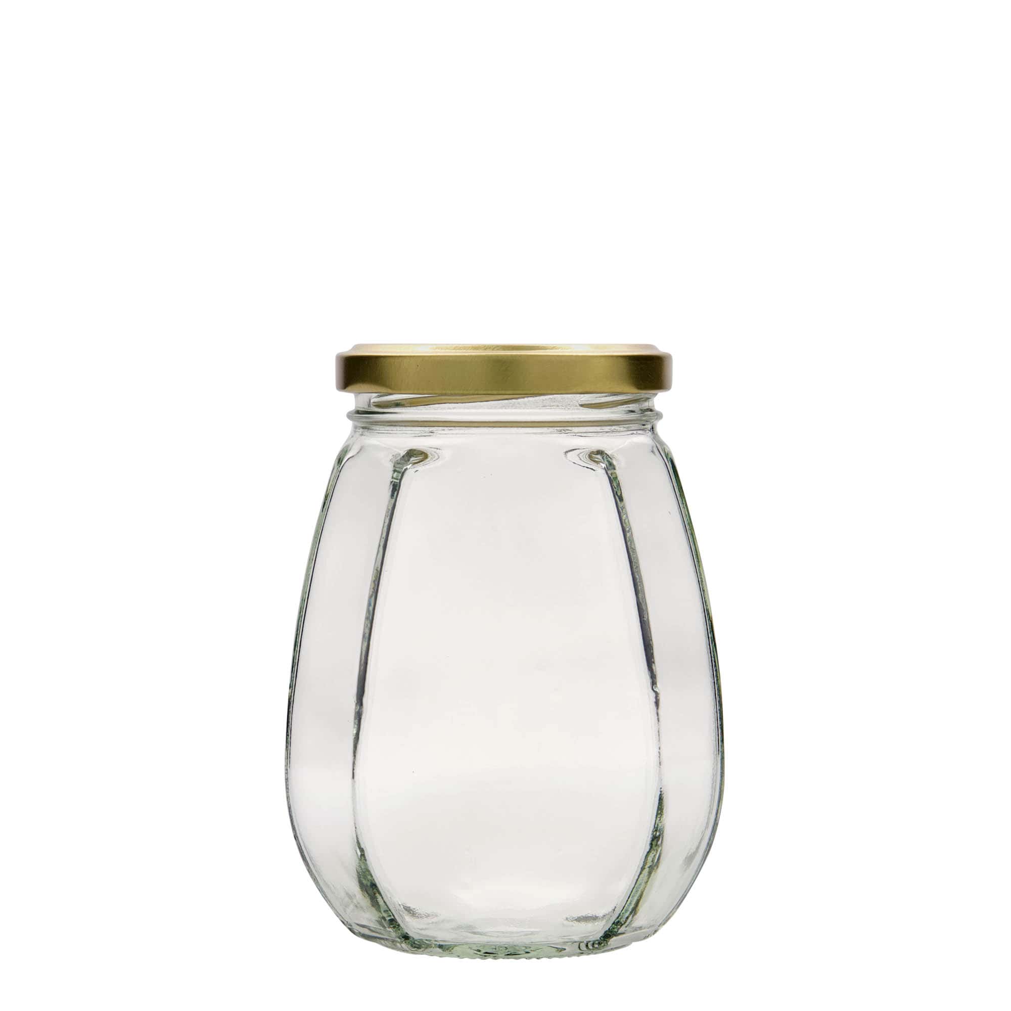385 ml altıgen mücevher kavanozu, ağız: Twist-Off (TO 63)