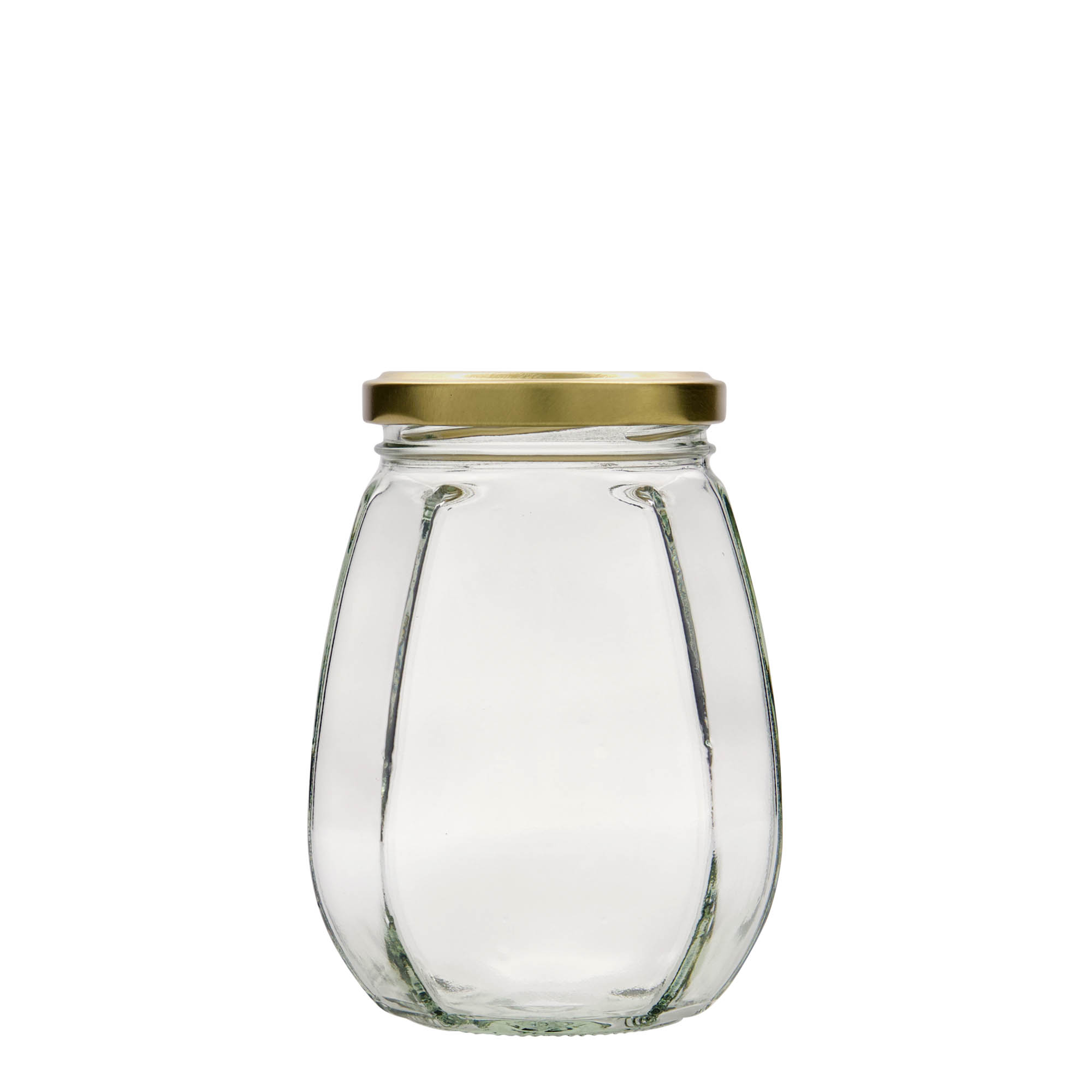385 ml altıgen mücevher kavanozu, ağız: Twist-Off (TO 63)