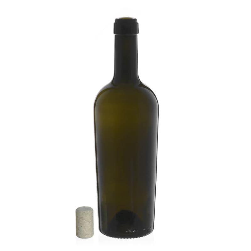 750 ml Şarap Şişesi 'Imperiale', antik yeşil, Ağız: Mantar