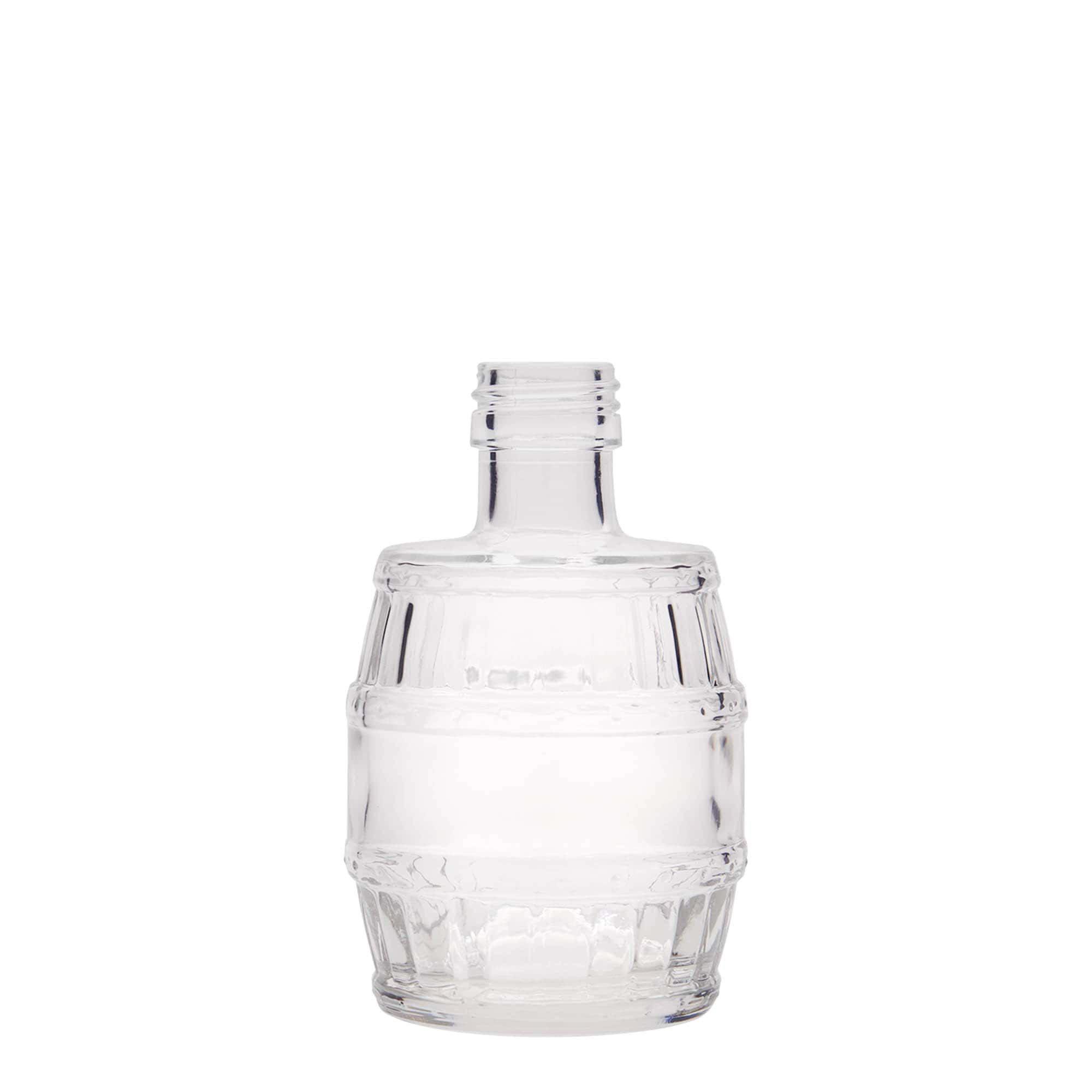 200 ml cam şişe 'Fıçı', ağız: PP 28