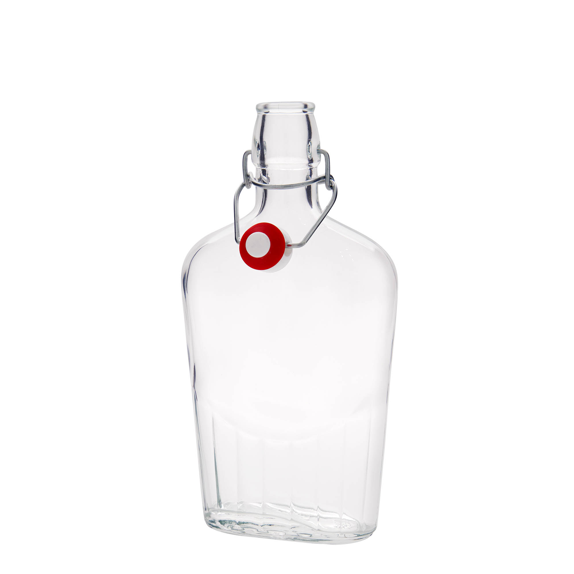 500 ml cam şişe 'Fiaschetta', oval, ağız: mandallı kapak