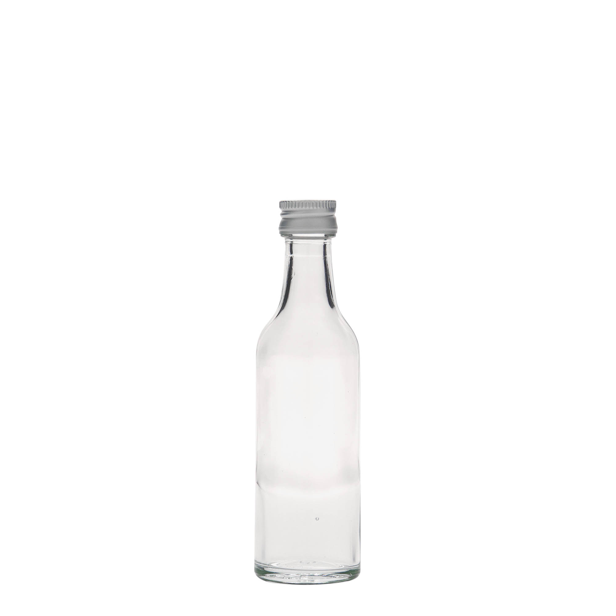 50 ml Cam Şişe Düz Boyun, Ağız: PP 18