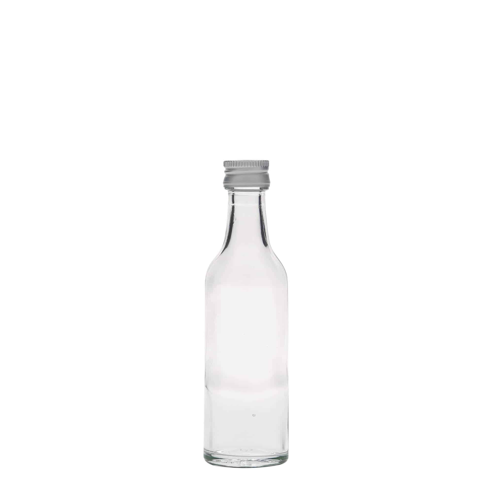 50 ml Cam Şişe Düz Boyun, Ağız: PP 18