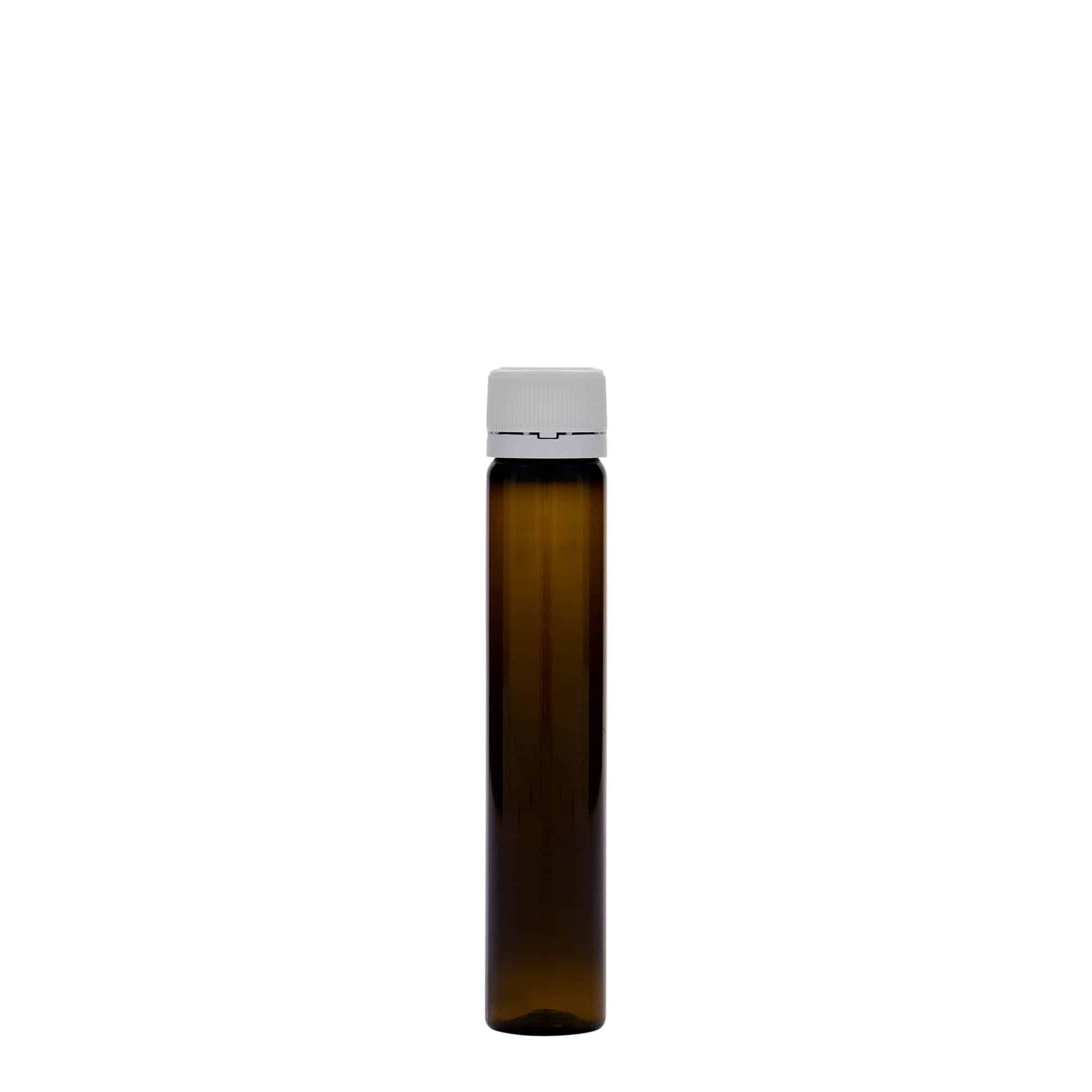 25 ml PET tüp, plastik, kahverengi, ağız: vidalı kapak