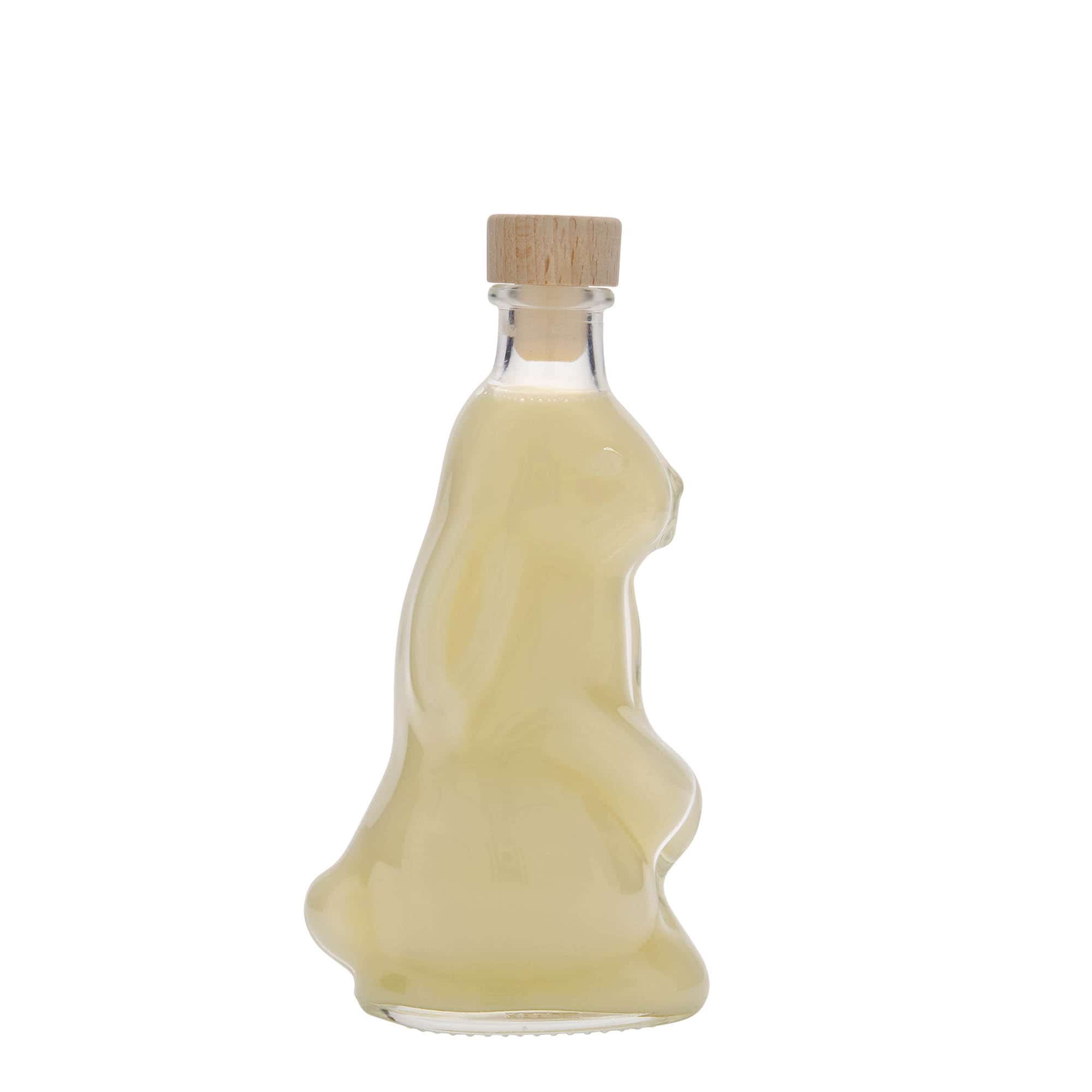 200 ml cam şişe 'Tavşan', ağız: mantar