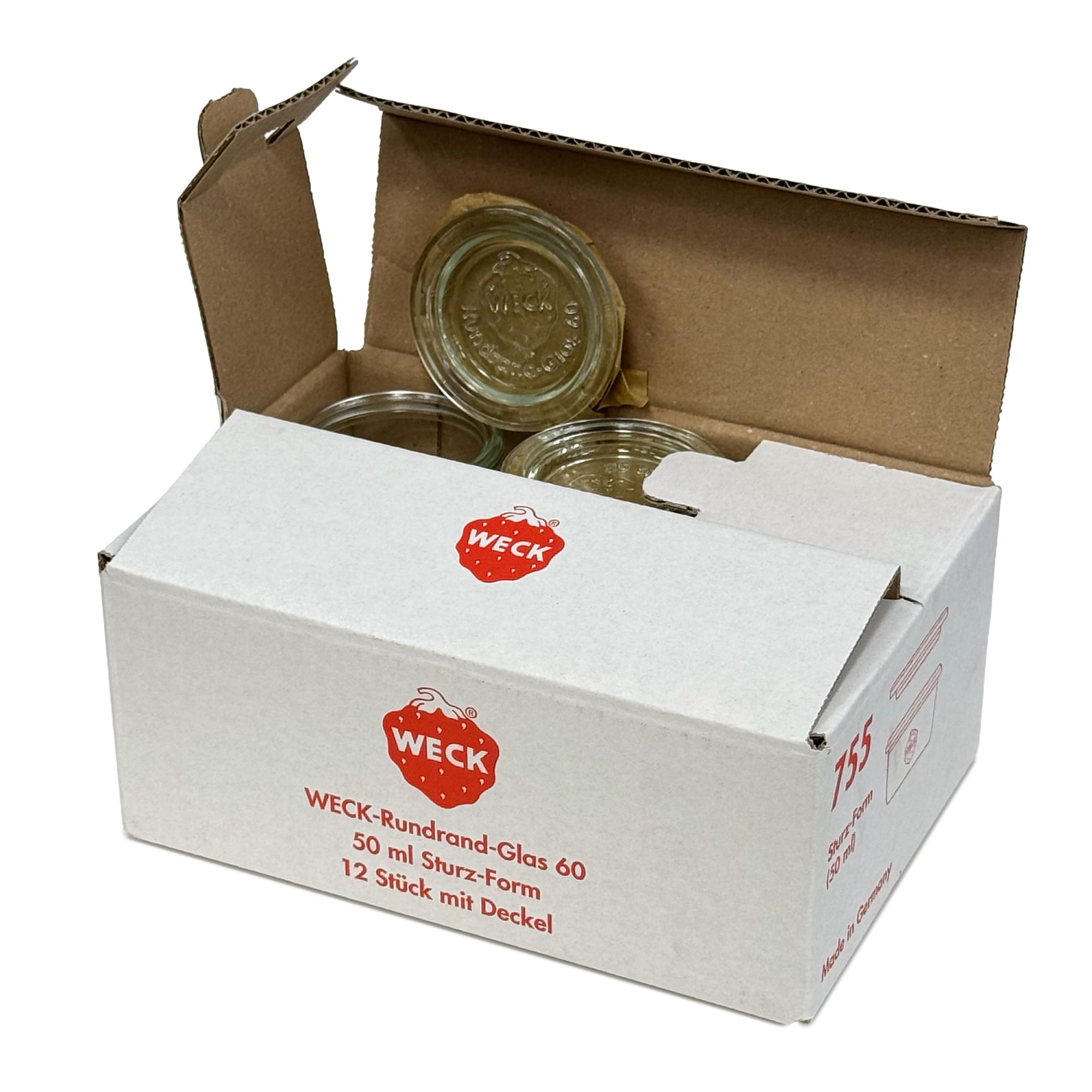 12x 50 ml WECK kavanoz cam kapaklı RR 60
