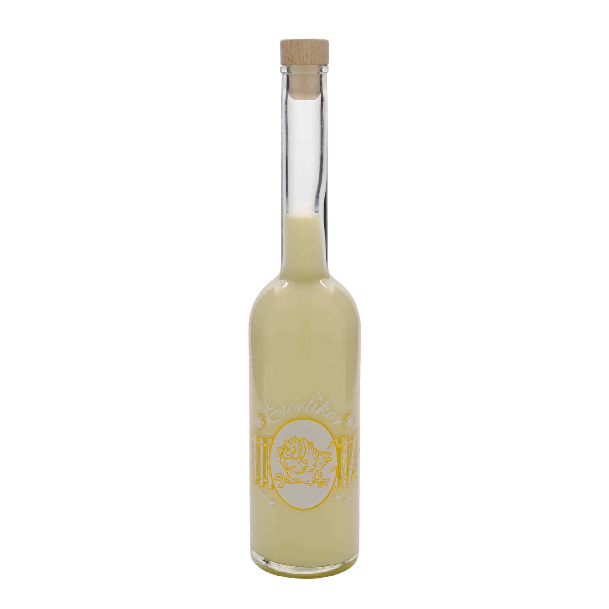 500 ml Cam şişe 'Opera', Motif: Yumurta likörü, Ağız: Mantar