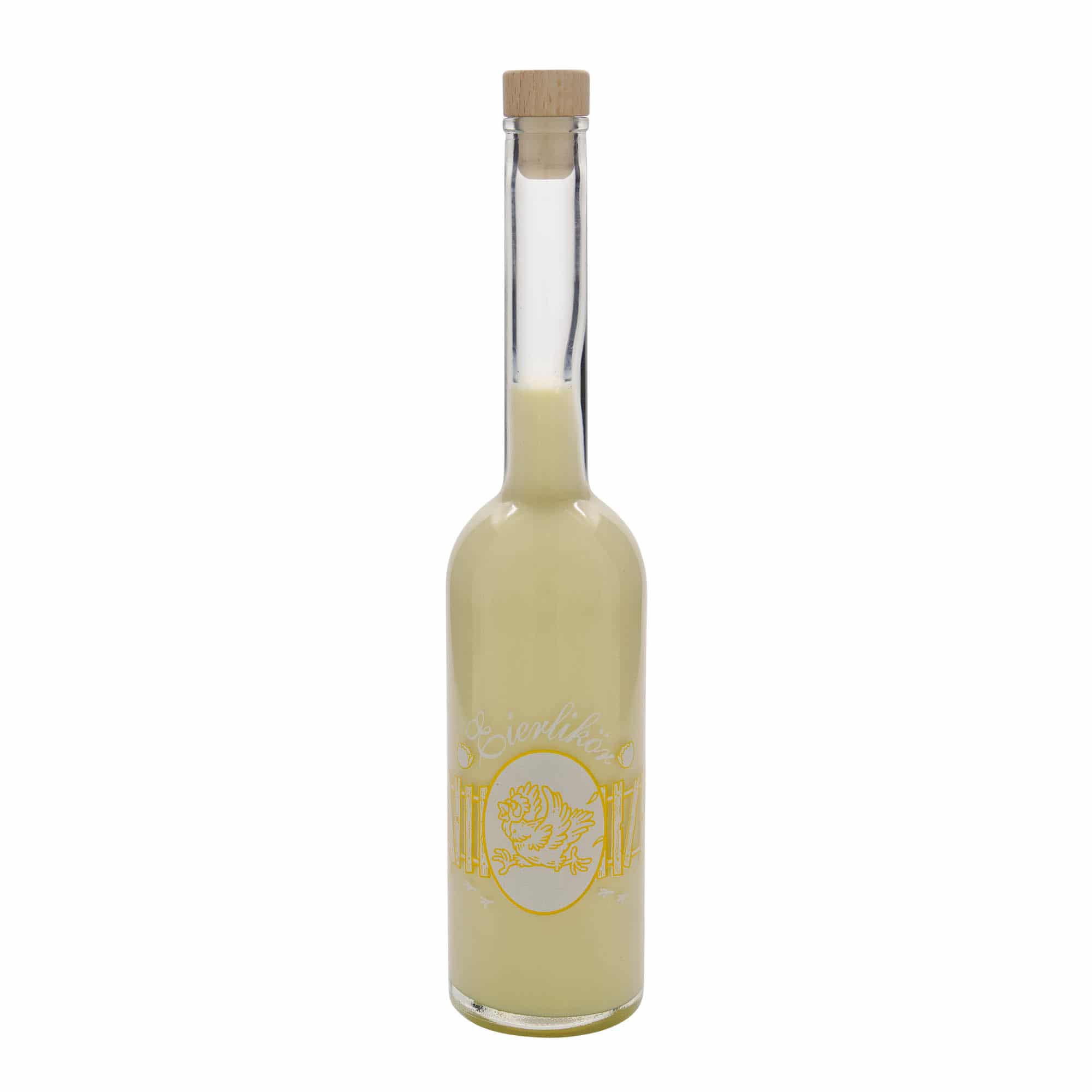 500 ml Cam şişe 'Opera', Motif: Yumurta likörü, Ağız: Mantar
