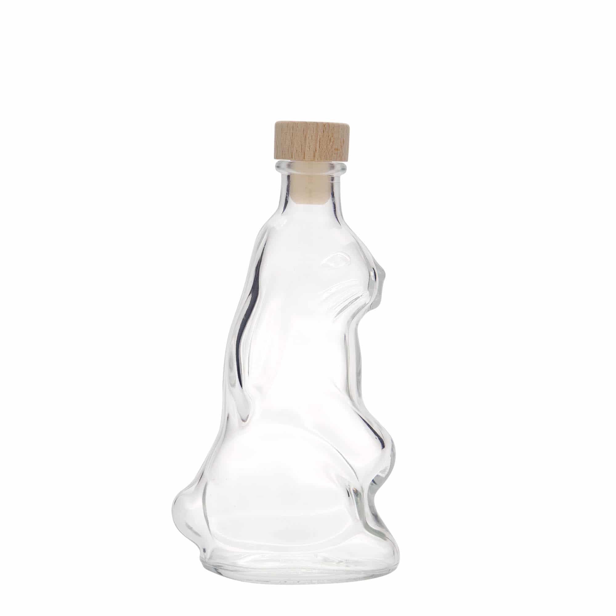 200 ml cam şişe 'Tavşan', ağız: mantar
