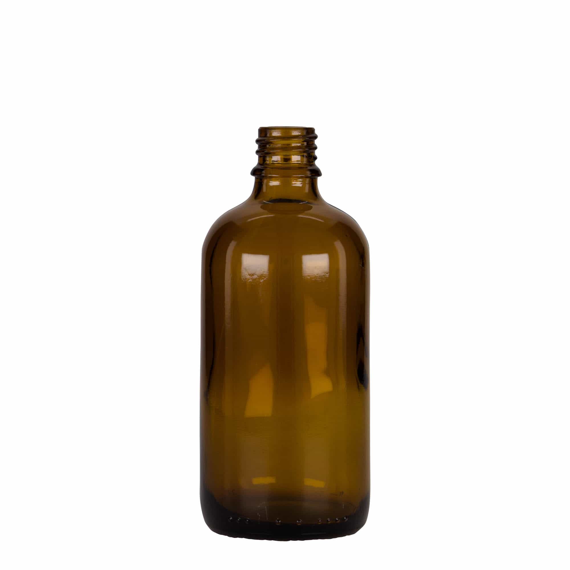 100 ml Pipet Şişesi Tıp, Cam, kahverengi-siyah, Ağız: DIN 18