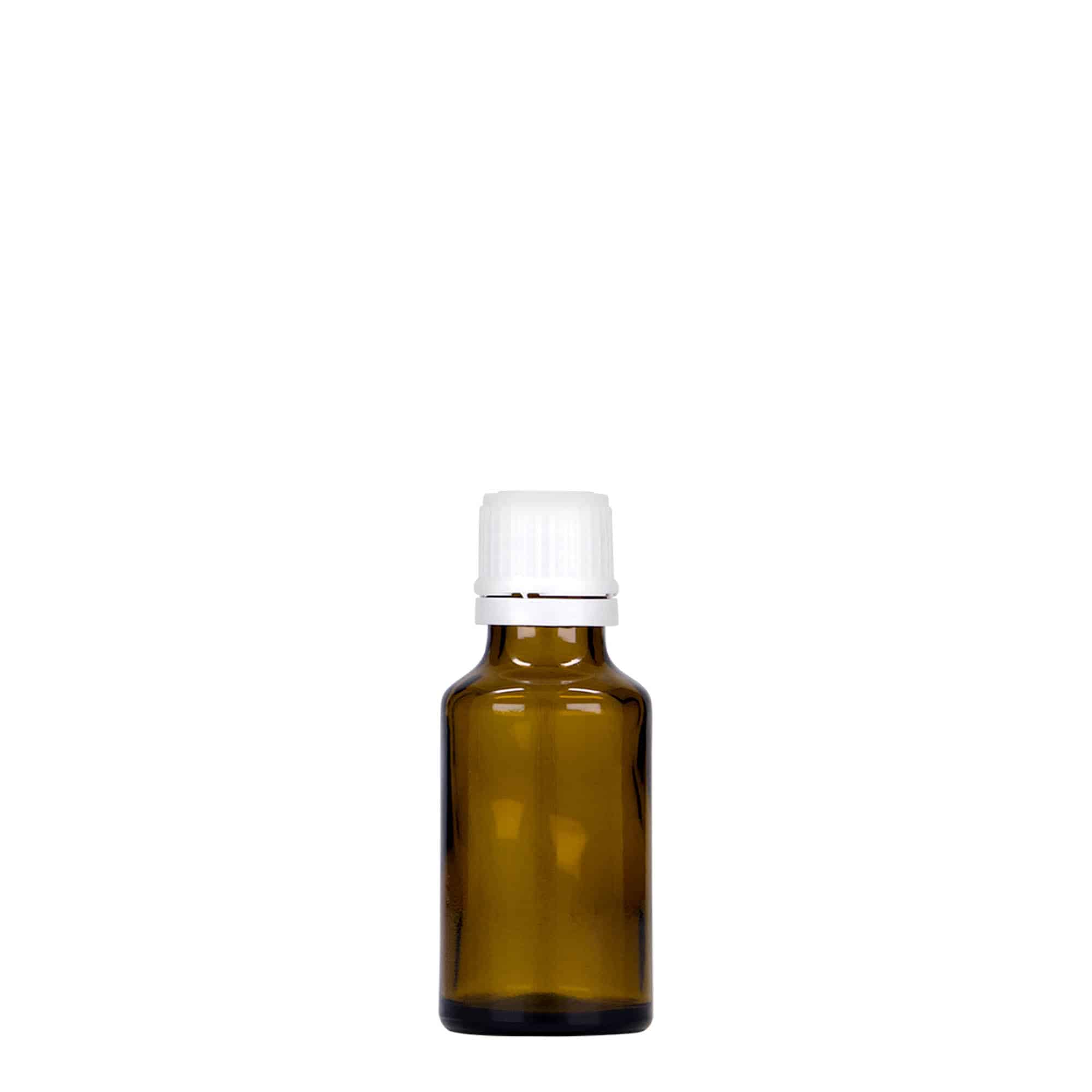 25 ml tıbbi şişe, cam, kahverengi, ağız: DIN 18