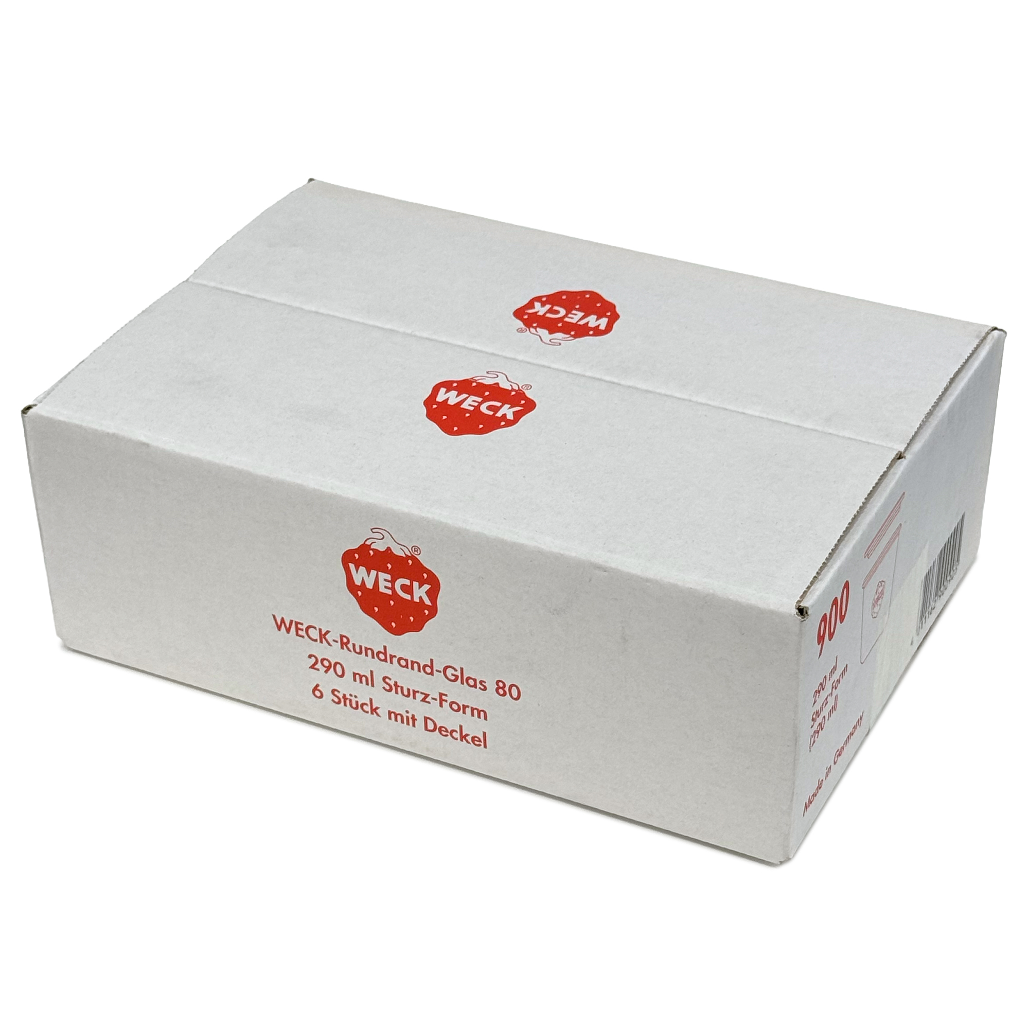 6x 290 ml yüksek WECK kavanoz cam kapaklı RR 80