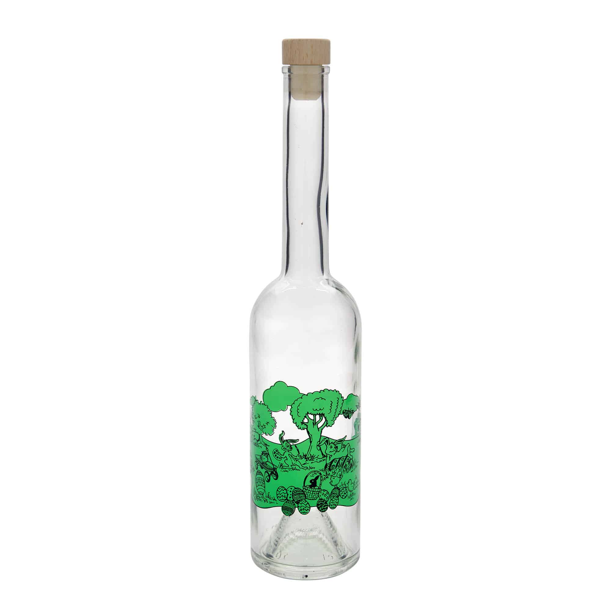 500 ml Cam Şişe 'Opera', Motif: Mutlu Paskalyalar, Ağız: Mantar
