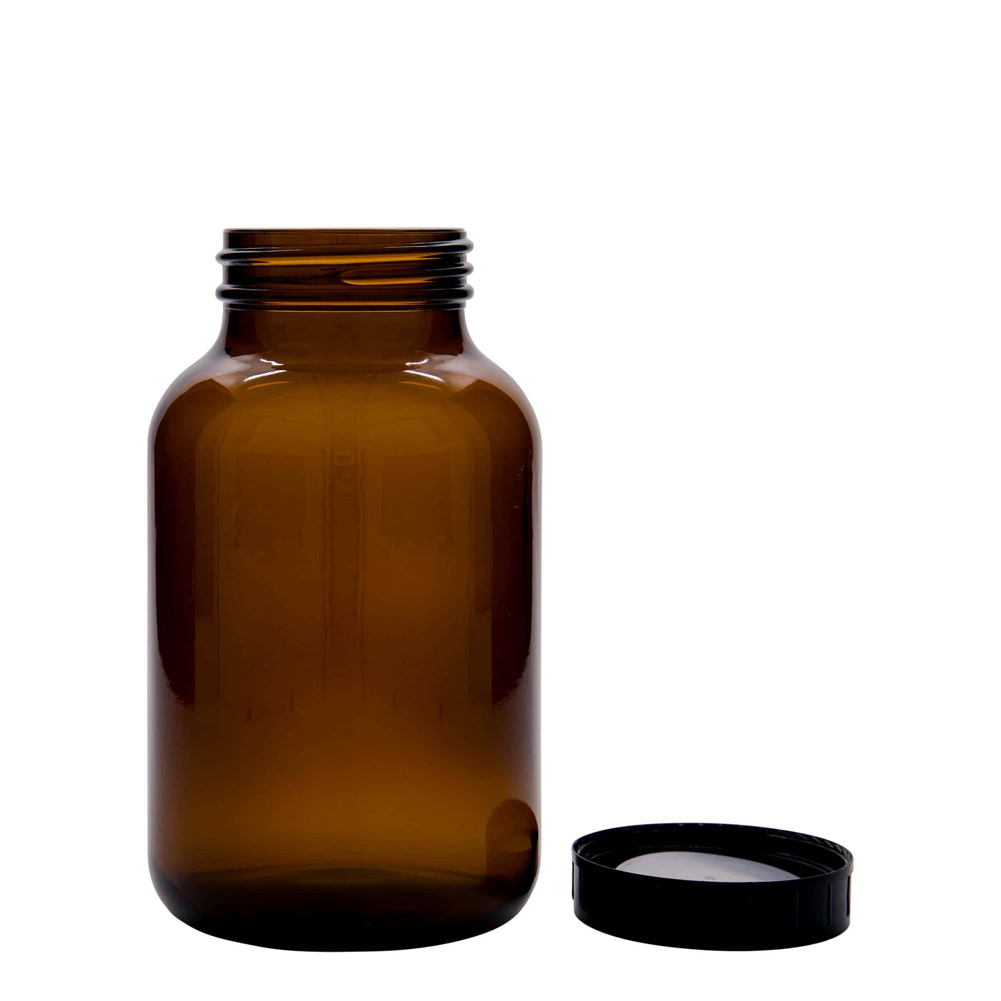 1.000 ml Geniş ağızlı cam, kahverengi, Ağız: DIN 68