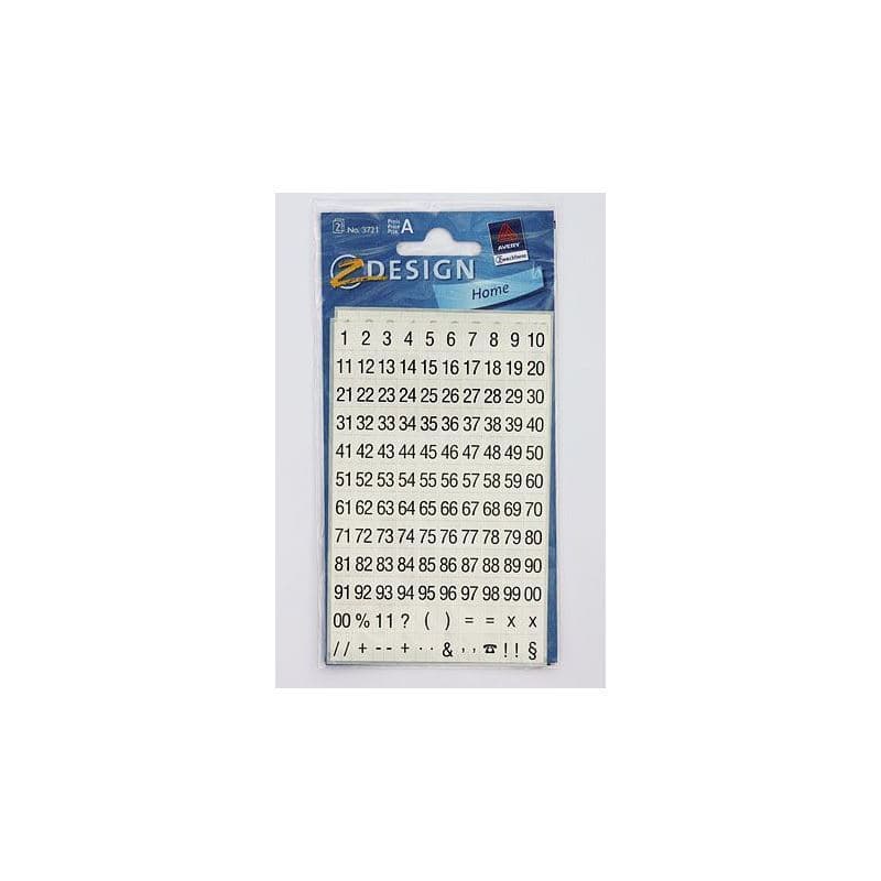 Zweckform Etiket 'Sayılar 1-99', Plastik, siyah