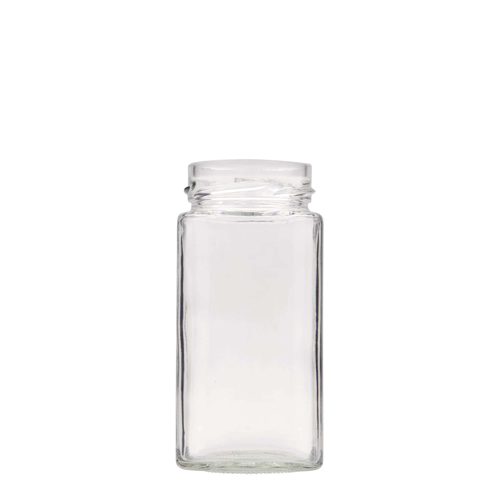 314 ml Kare Cam 'Funny', Ağız: Derin Vidalı Kapak (DTO 58)