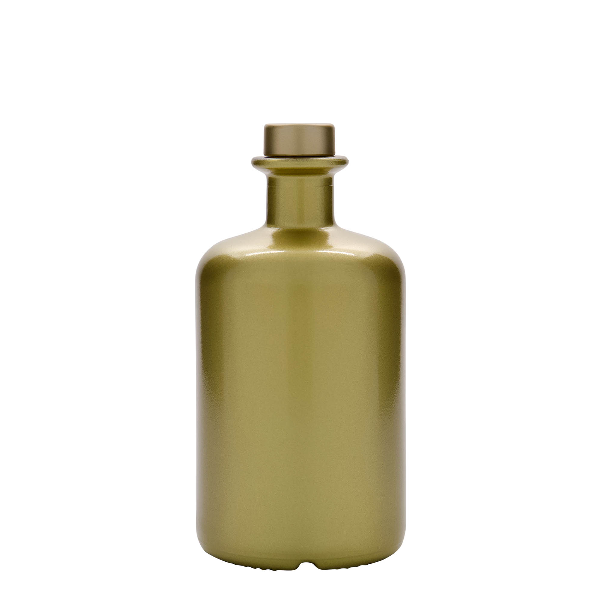 500 ml Cam Şişe Eczacı, altın, Ağız: Mantar