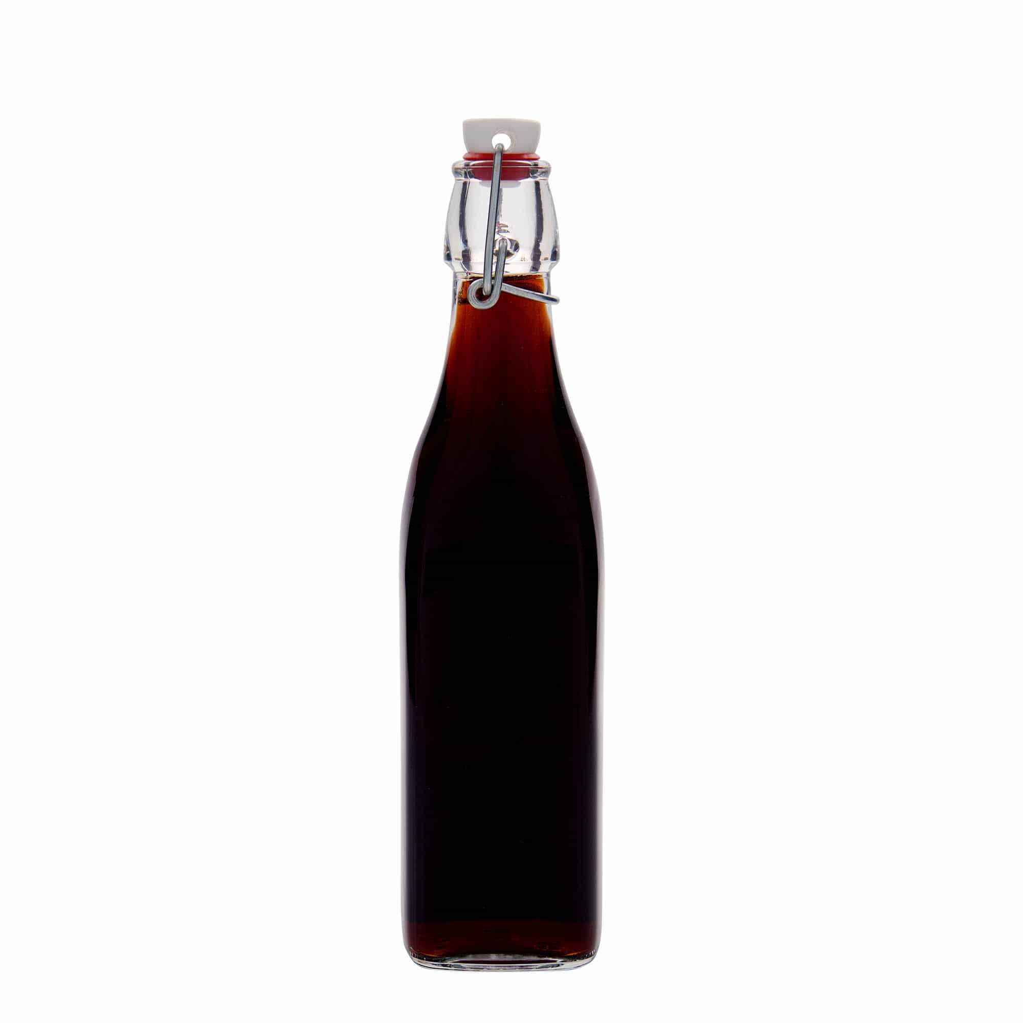 500 ml cam şişe 'Swing, kare, ağız: mandallı kapak'