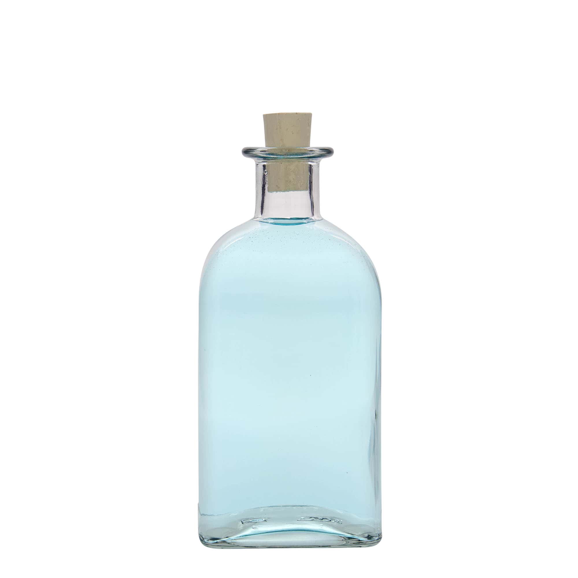 500 ml Cam Şişe Eczacı Kare, kare, Ağız: Mantar