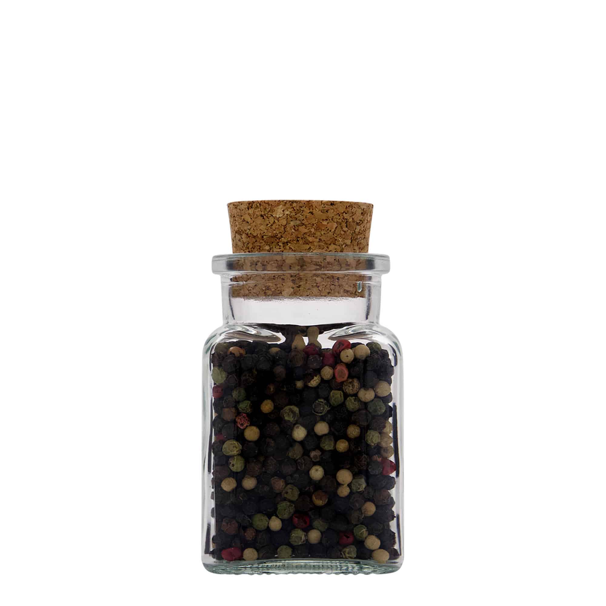 150 ml mantar kapaklı cam, kare, ağız: mantar