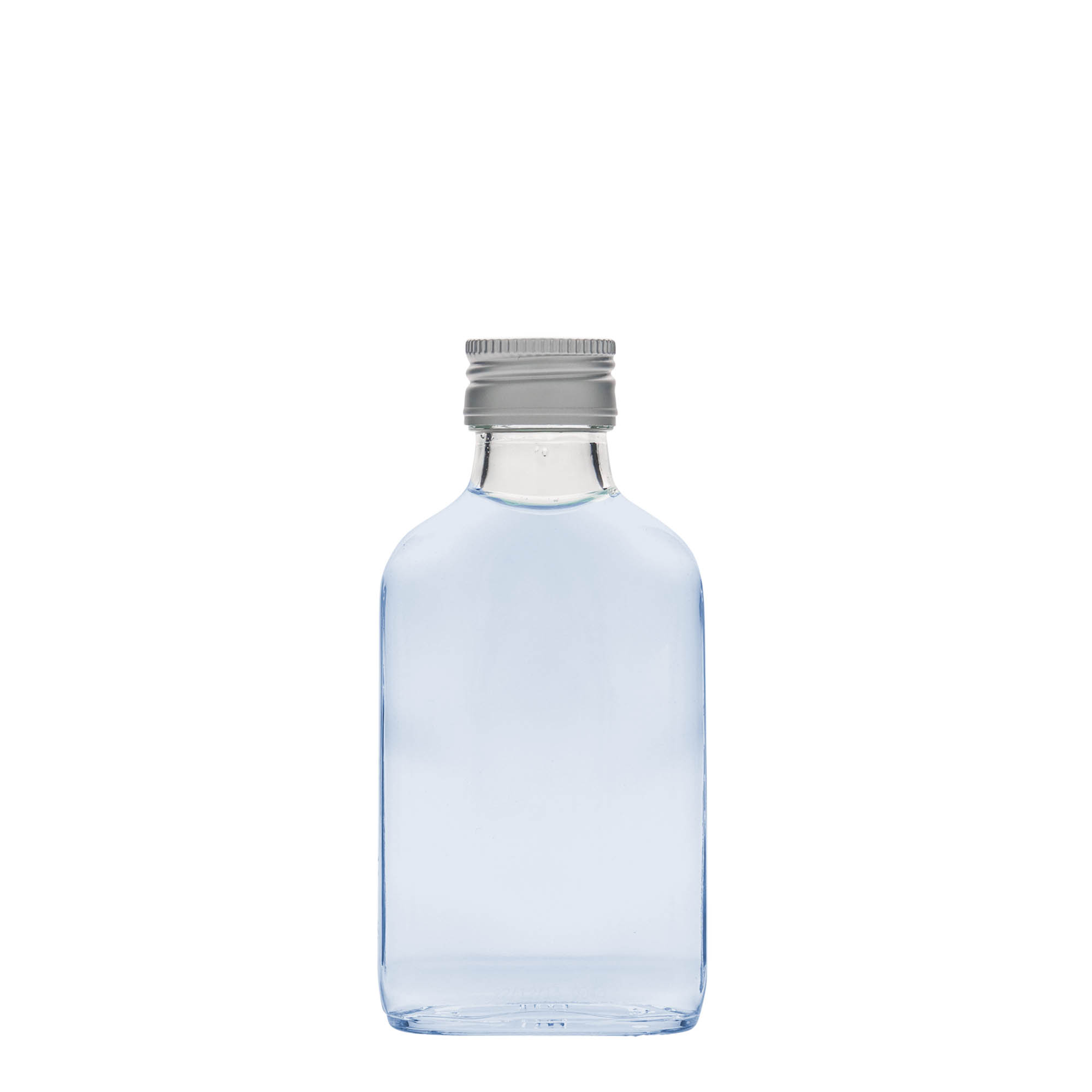 100 ml el şişesi, dikdörtgen, cam, ağız: PP 28