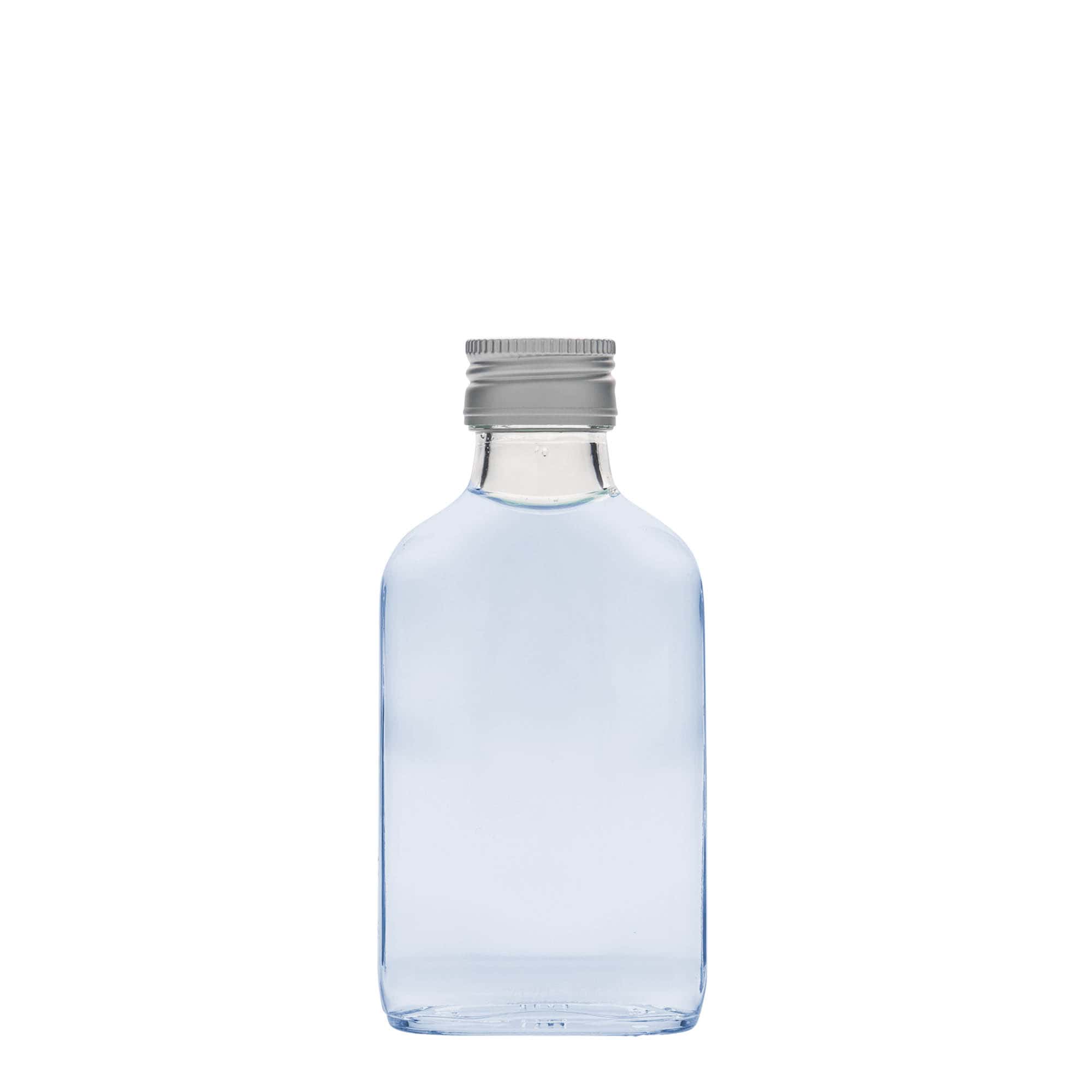 100 ml el şişesi, dikdörtgen, cam, ağız: PP 28