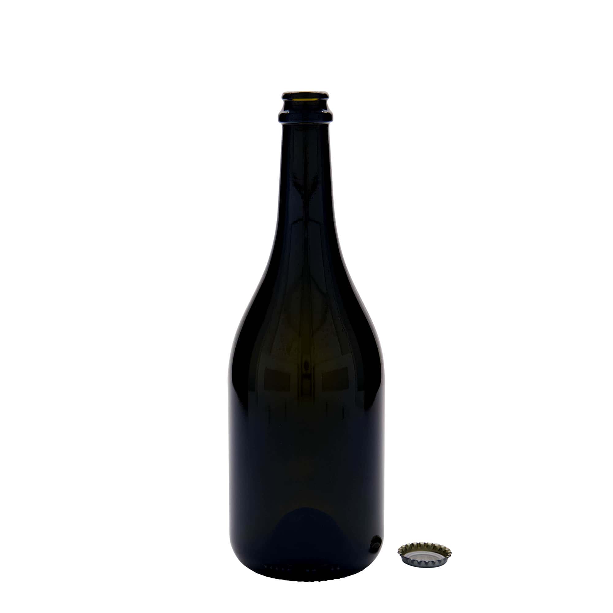 750 ml Bira Şişesi 'Horta', Cam, antik yeşil, Ağız: Kronkork