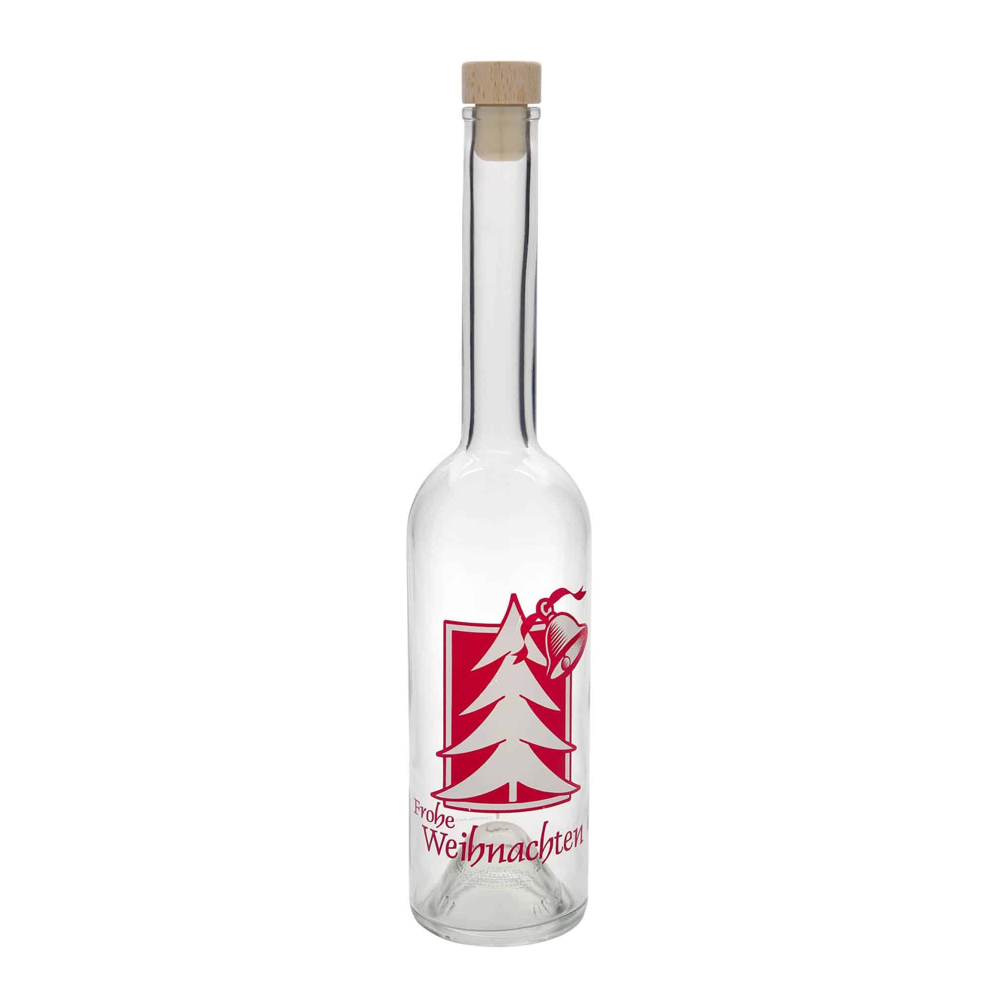 500 ml Cam Şişe 'Opera', Motif: Noel Tebriği, Ağız: Mantar