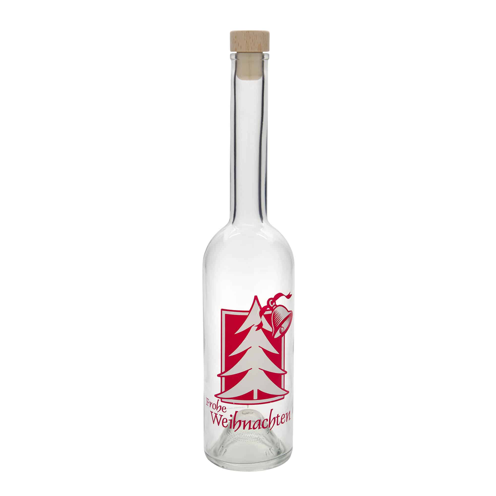 500 ml Cam Şişe 'Opera', Motif: Noel Tebriği, Ağız: Mantar