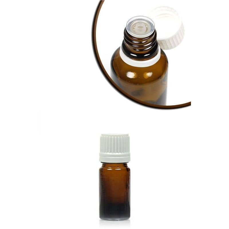 5 ml tıbbi şişe, cam, kahverengi, ağız: DIN 18