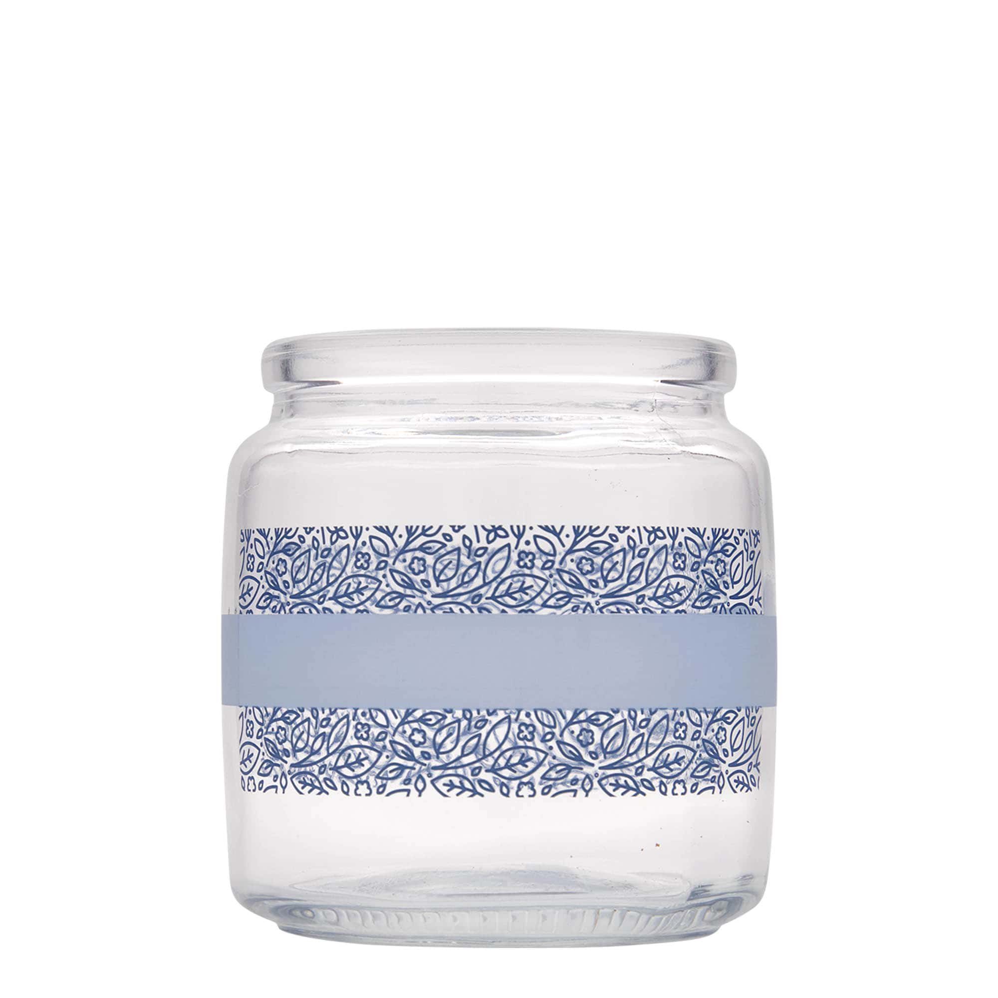 750 ml Mantar kapaklı cam şişe 'Giara', Motif: Naturalmente blu, Ağız: Mantar