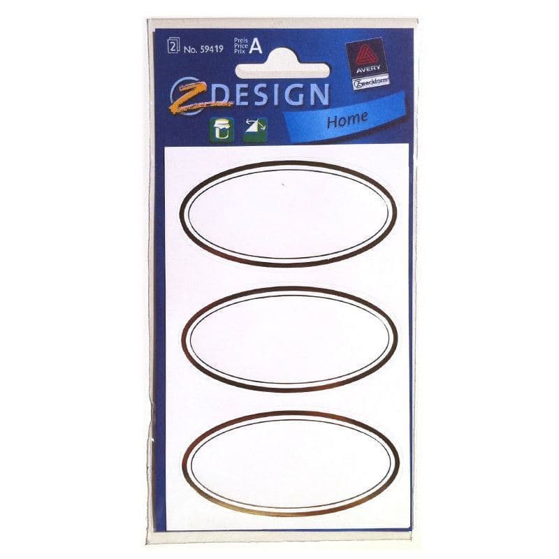 Zweckform Etiketler 'Altın Çerçeve', oval, kağıt, beyaz-altın Zweckform Etiketler 'Altın Çerçeve', oval, kağıt, beyaz-altın