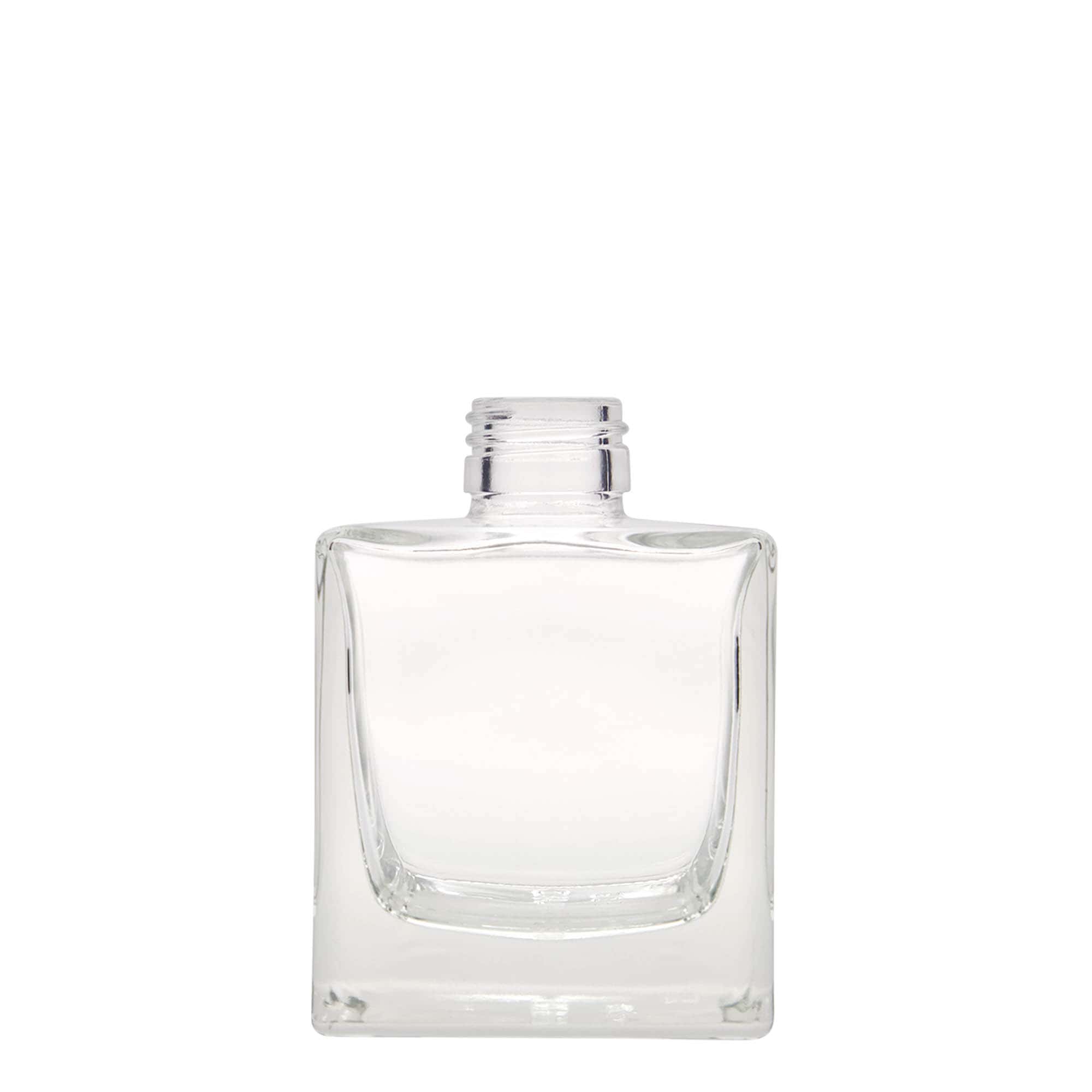 200 ml Cam şişe 'Cube', kare, ağız: PP 28