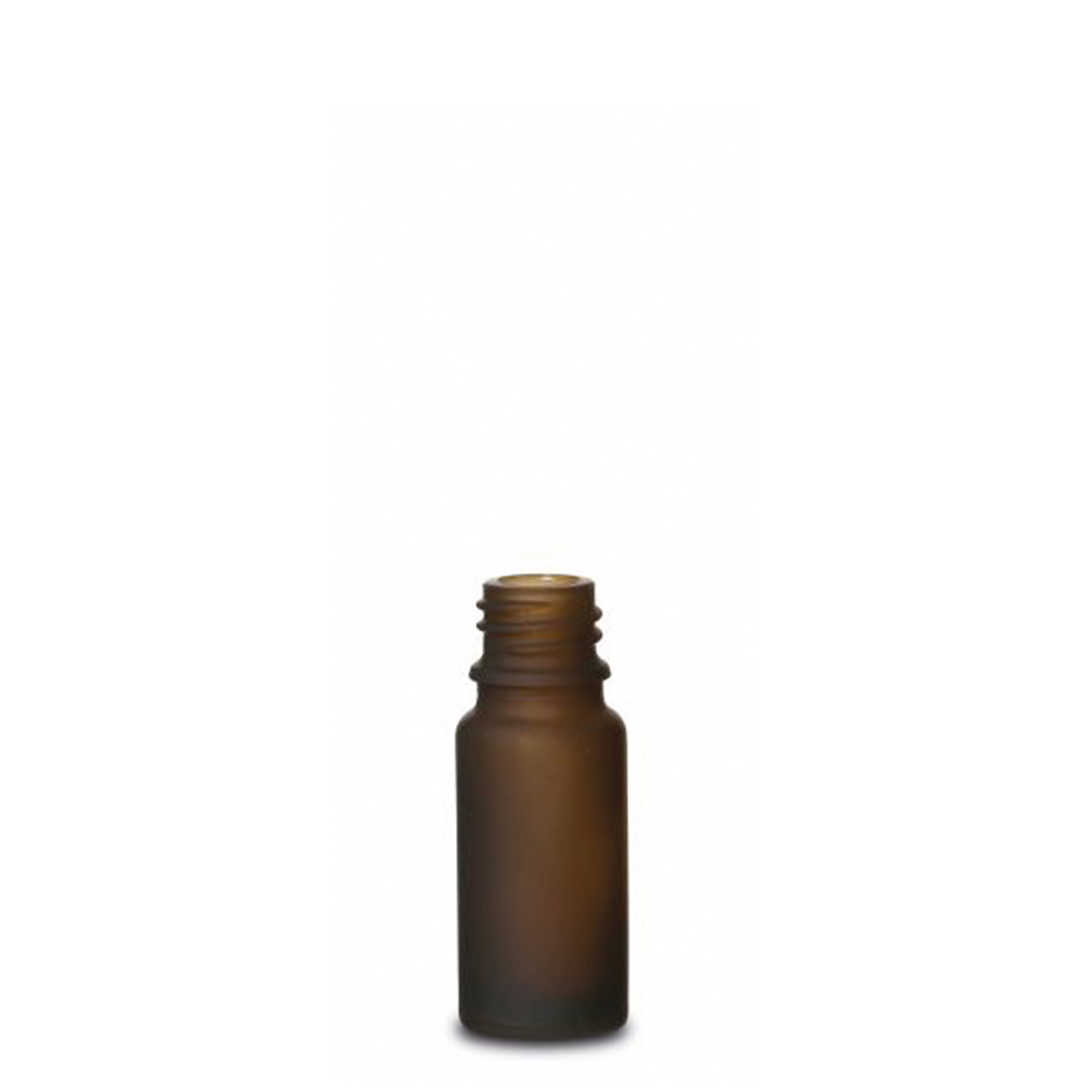 10 ml Tıbbi şişe, cam, kahverengi buzlu, ağız: DIN 18